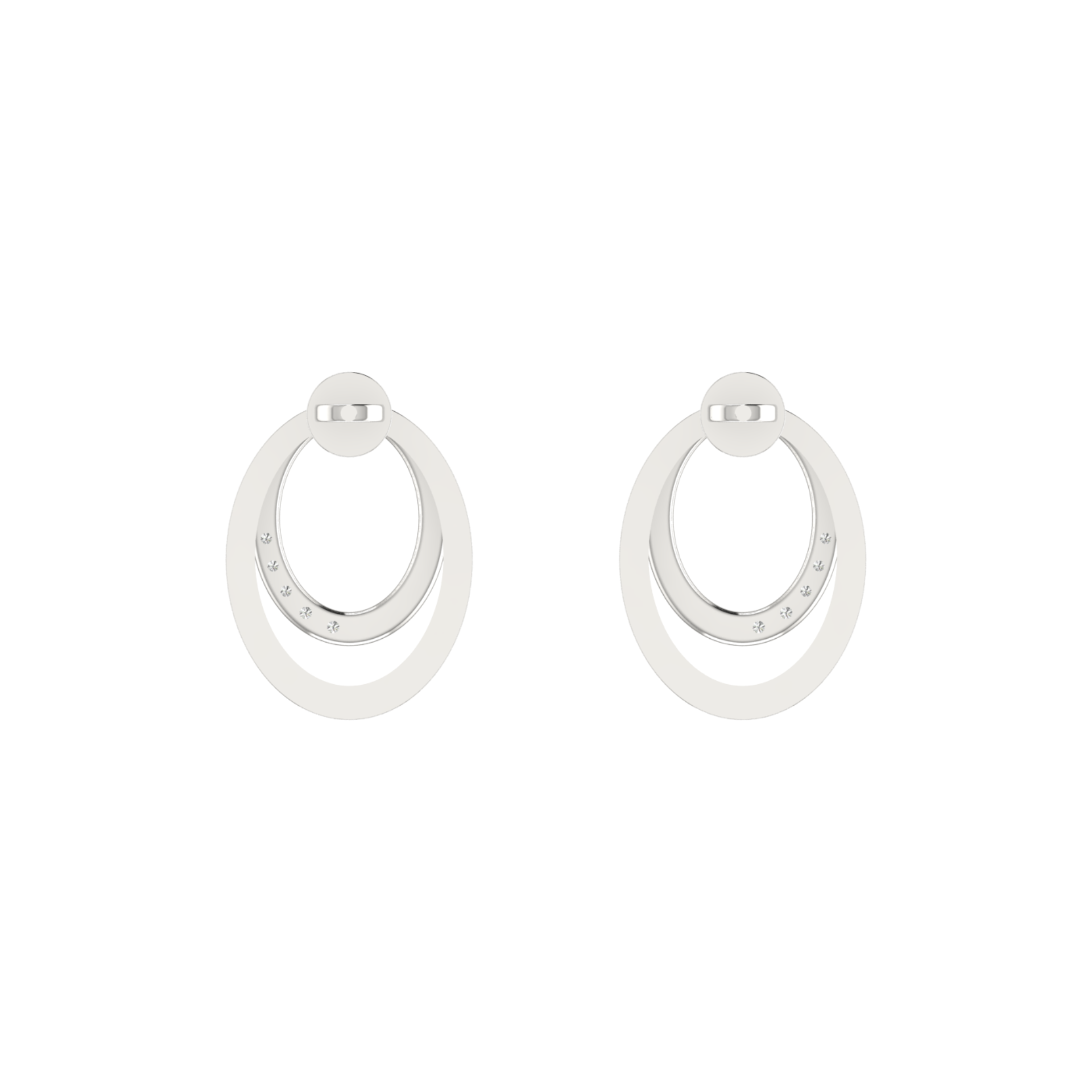 Mobius Loop Platinum Plated Lab Grown Diamond Earrings