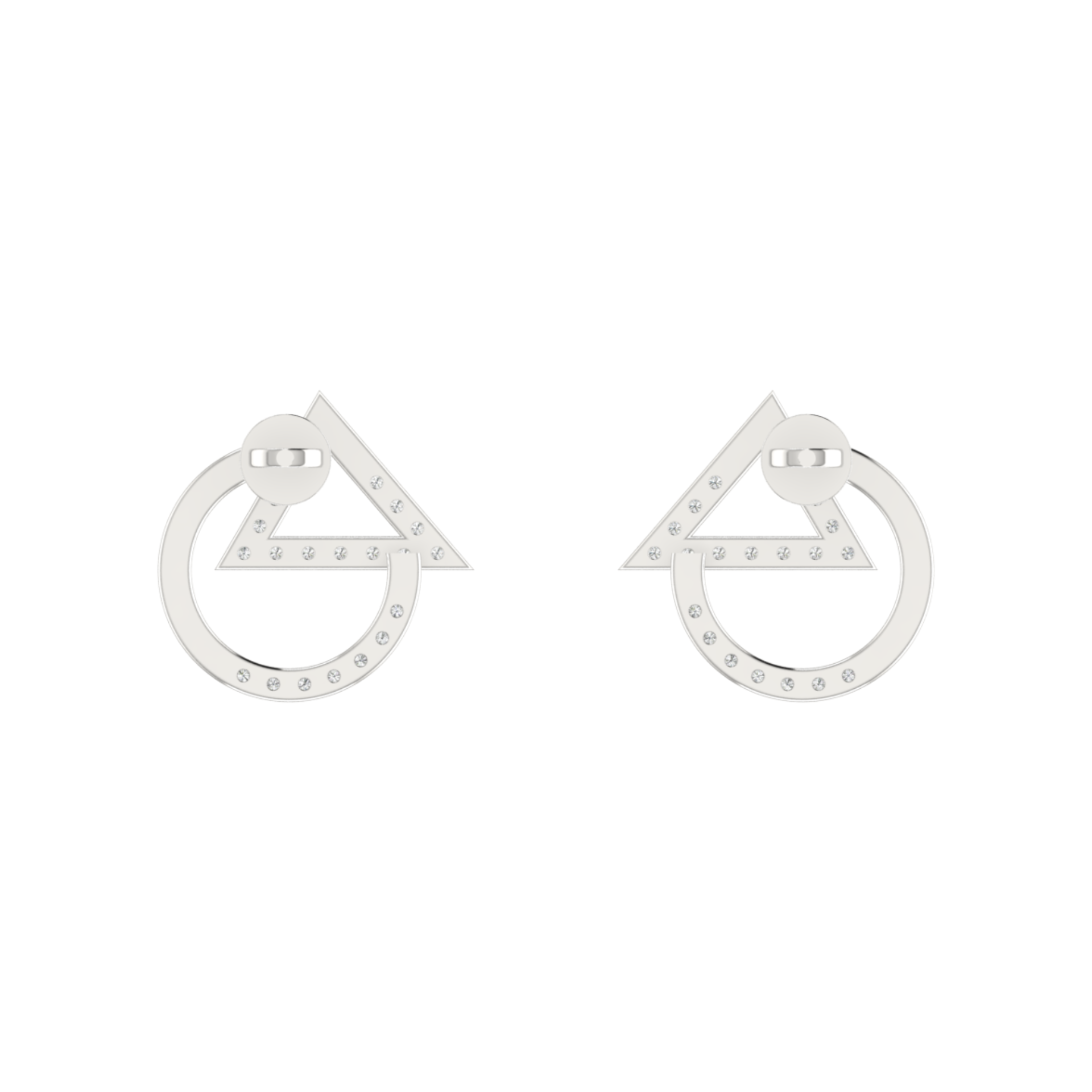 Acute Frame Platinum Plated Lab Grown Diamond Earrings
