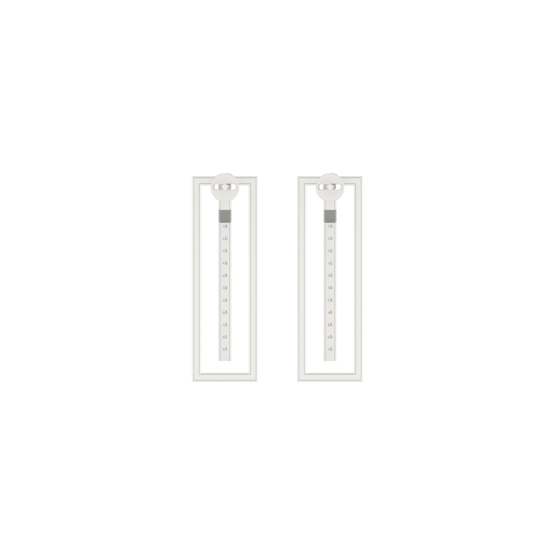 Edge Rectangle Platinum Plated Lab Grown Diamond Earrings