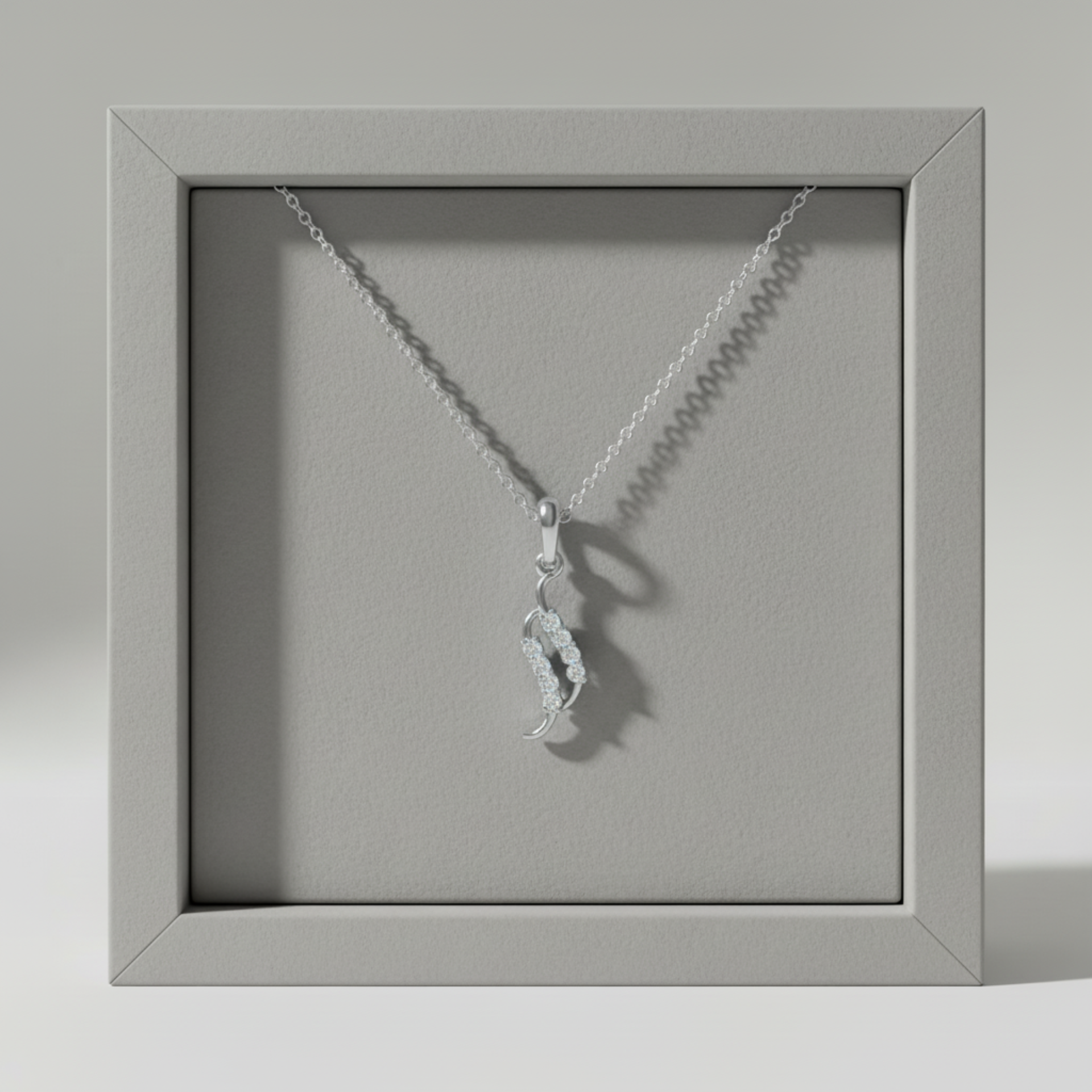 Leaf Drift Platinum Plated Lab Grown Diamond Pendant