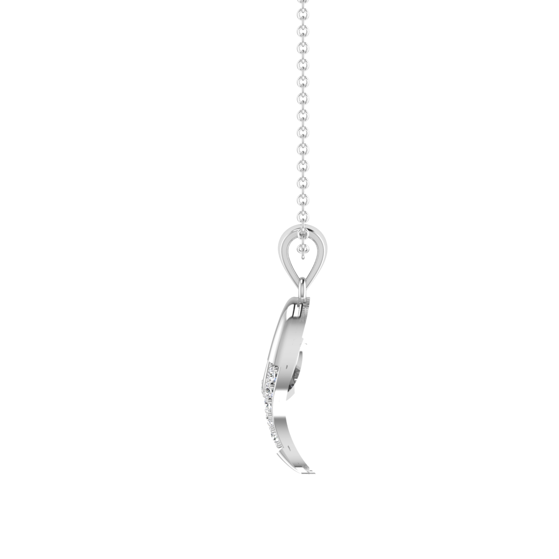 Celestial Curl Platinum Plated Lab Grown Diamond Pendant