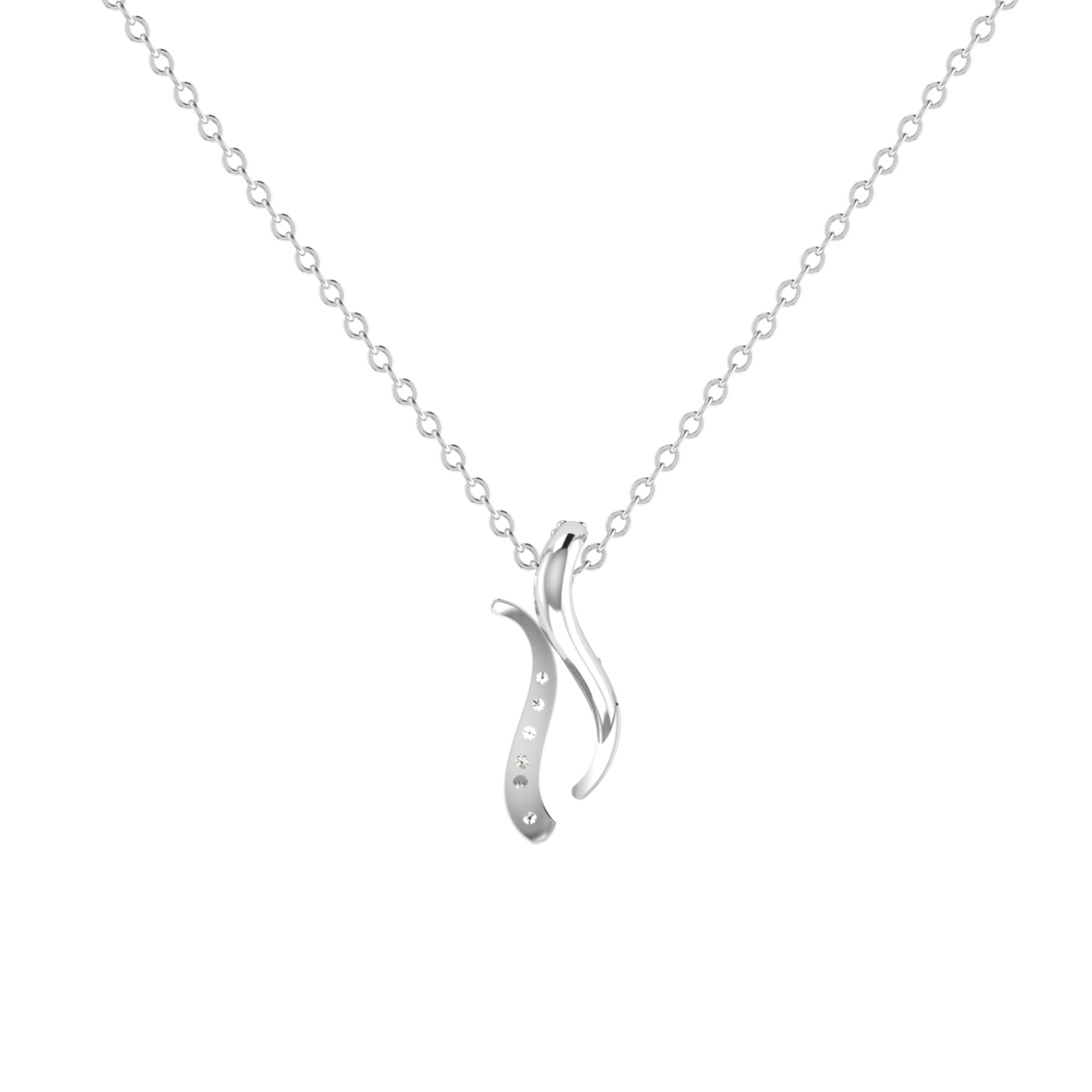 Vesper Dual Platinum Plated Lab Grown Diamond Pendant
