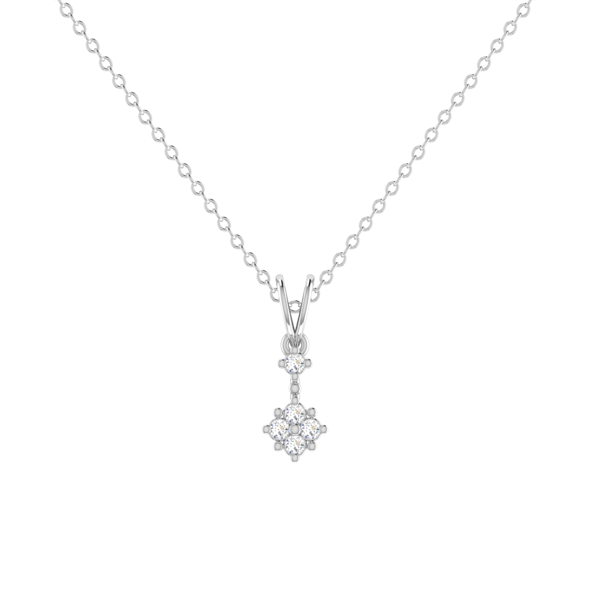 Linden Bloom Platinum Plated Lab Grown Diamond Pendant