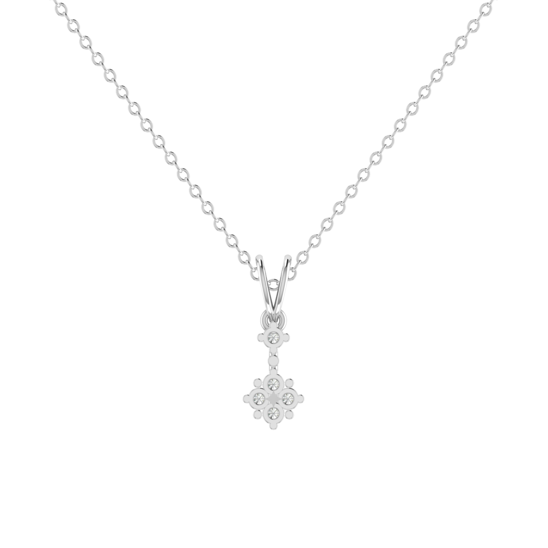 Linden Bloom Platinum Plated Lab Grown Diamond Pendant