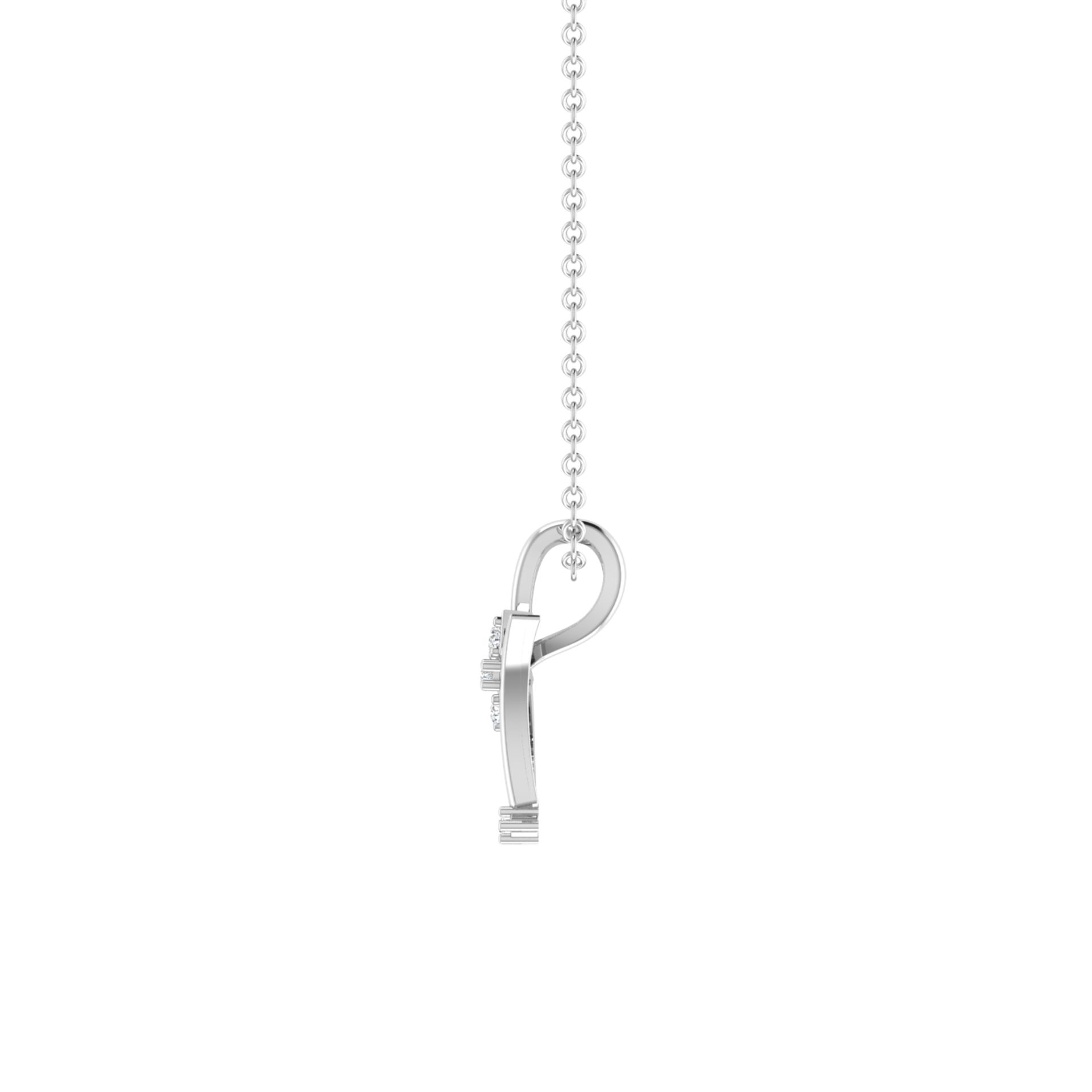 Nara Stem Platinum Plated Lab Grown Diamond Pendant