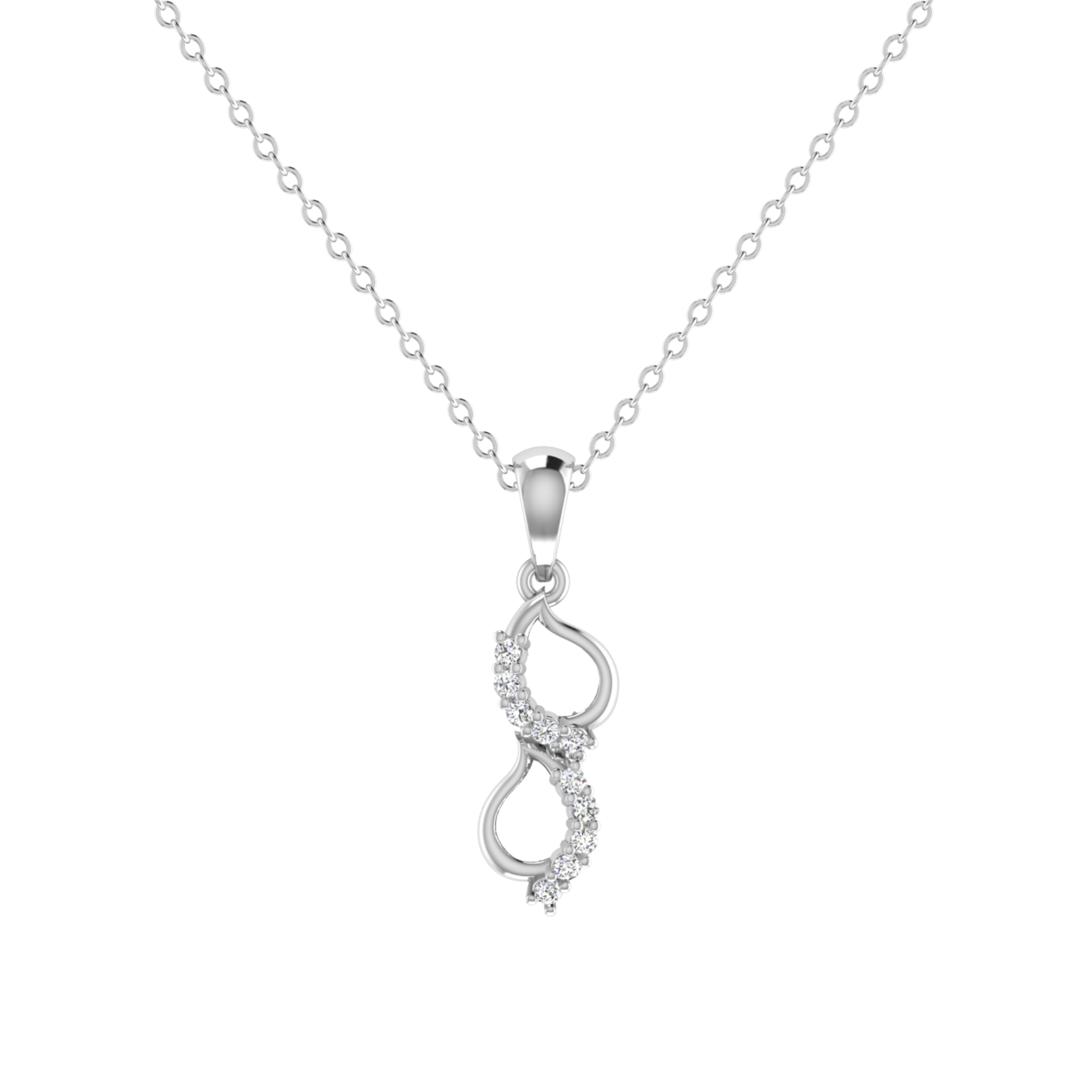 Velo Swirl Platinum Plated Lab Grown Diamond Pendant