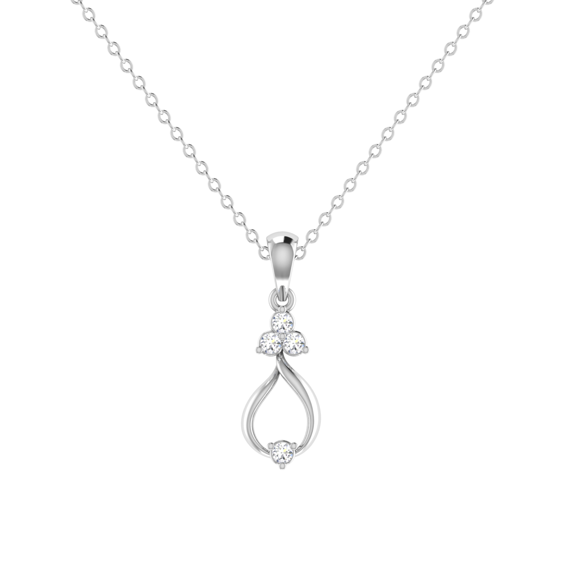 Sanctuary Drop Platinum Plated Lab Grown Diamond Pendant