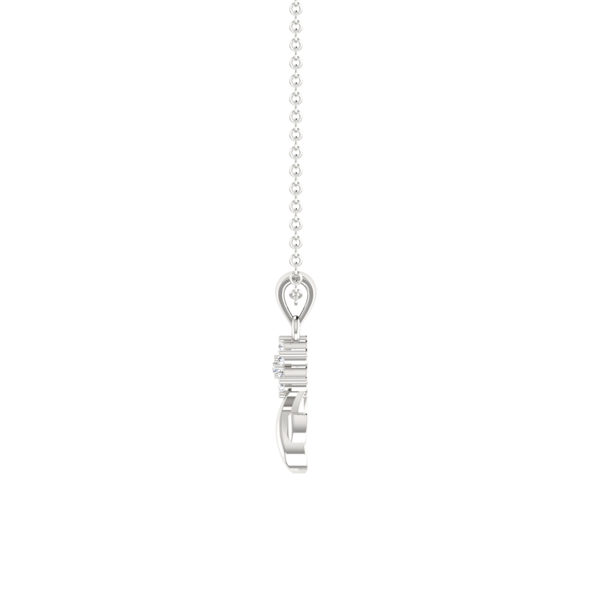 Swaying Petal Platinum Plated Lab Grown Diamond Pendant