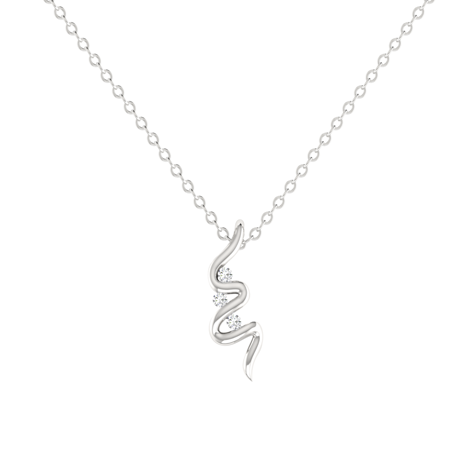Tempo Swirl Platinum Plated Lab Grown Diamond Pendant