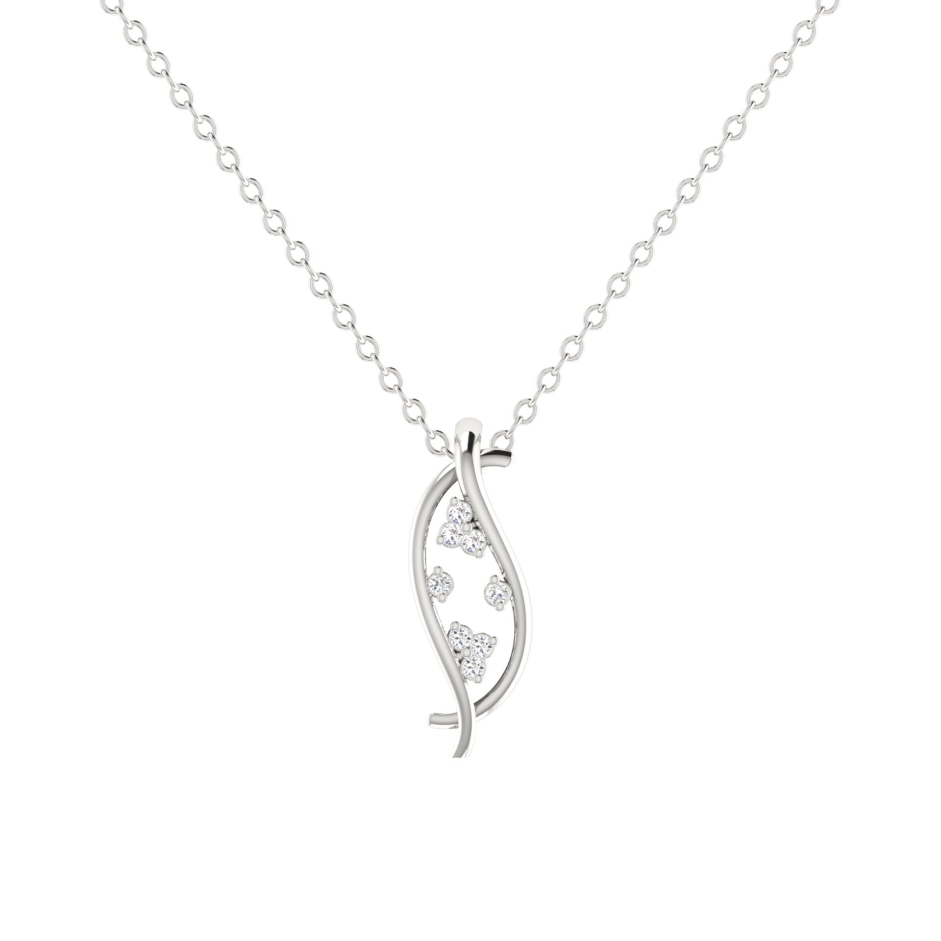 Elara Pod Platinum Plated Lab Grown Diamond Pendant