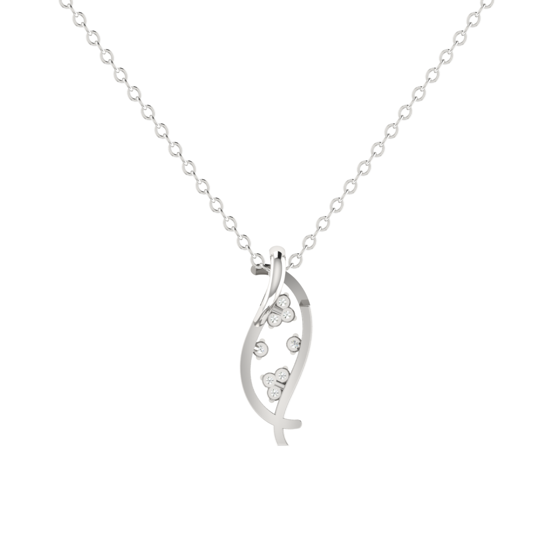 Elara Pod Platinum Plated Lab Grown Diamond Pendant