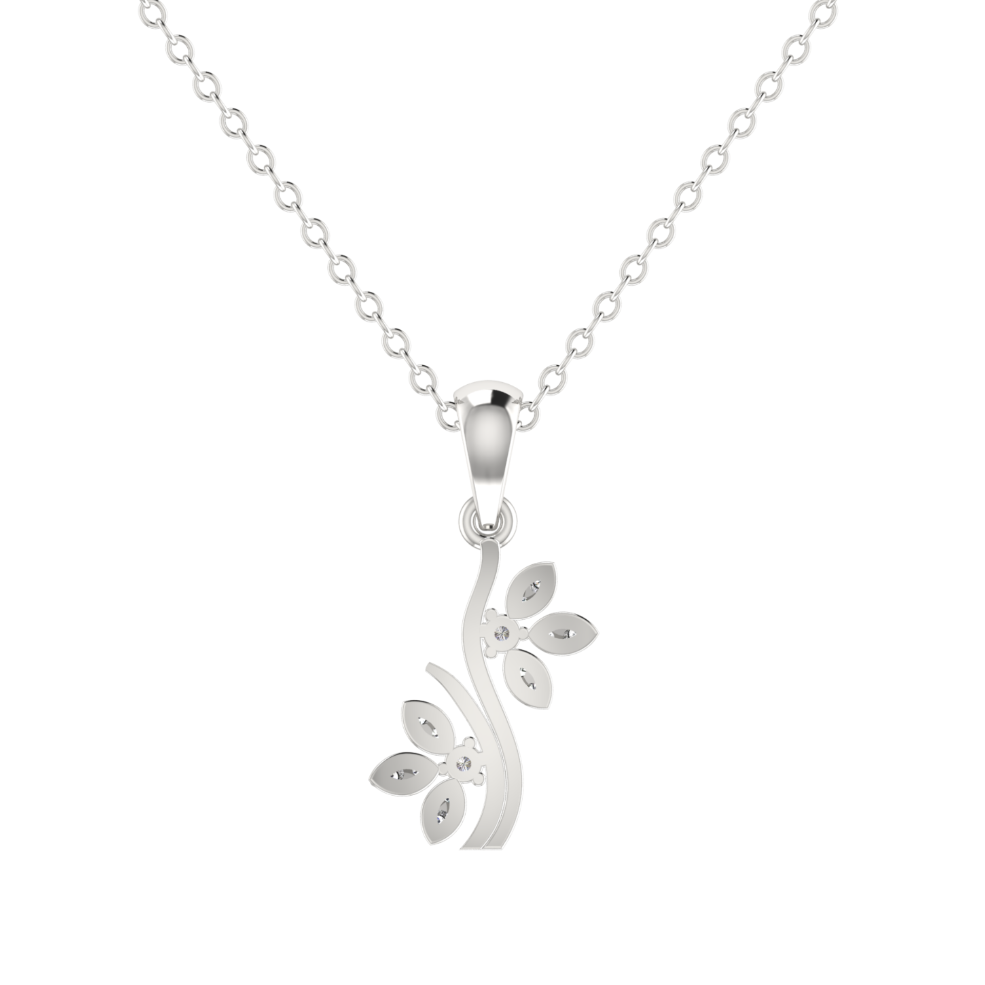 Isla Twin Platinum Plated Lab Grown Diamond Pendant