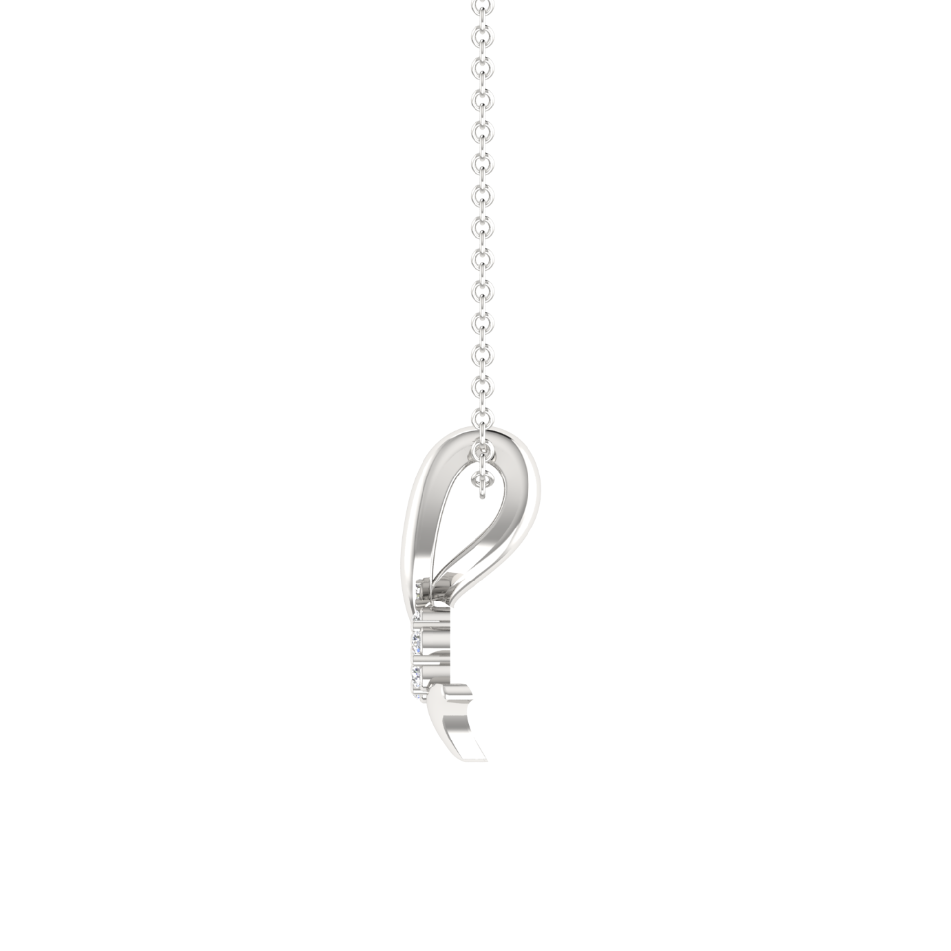 Sinuous Spark Platinum Plated Lab Grown Diamond Pendant