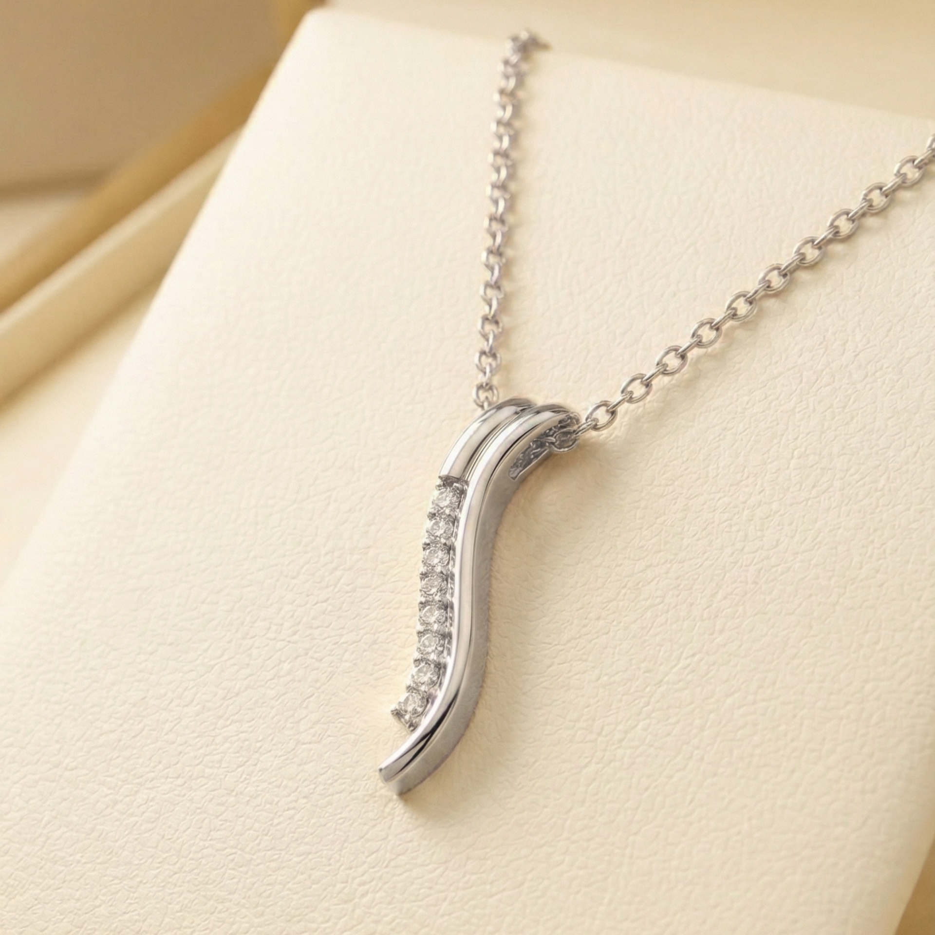 Vespera Slide Platinum Plated Lab Grown Diamond Pendant