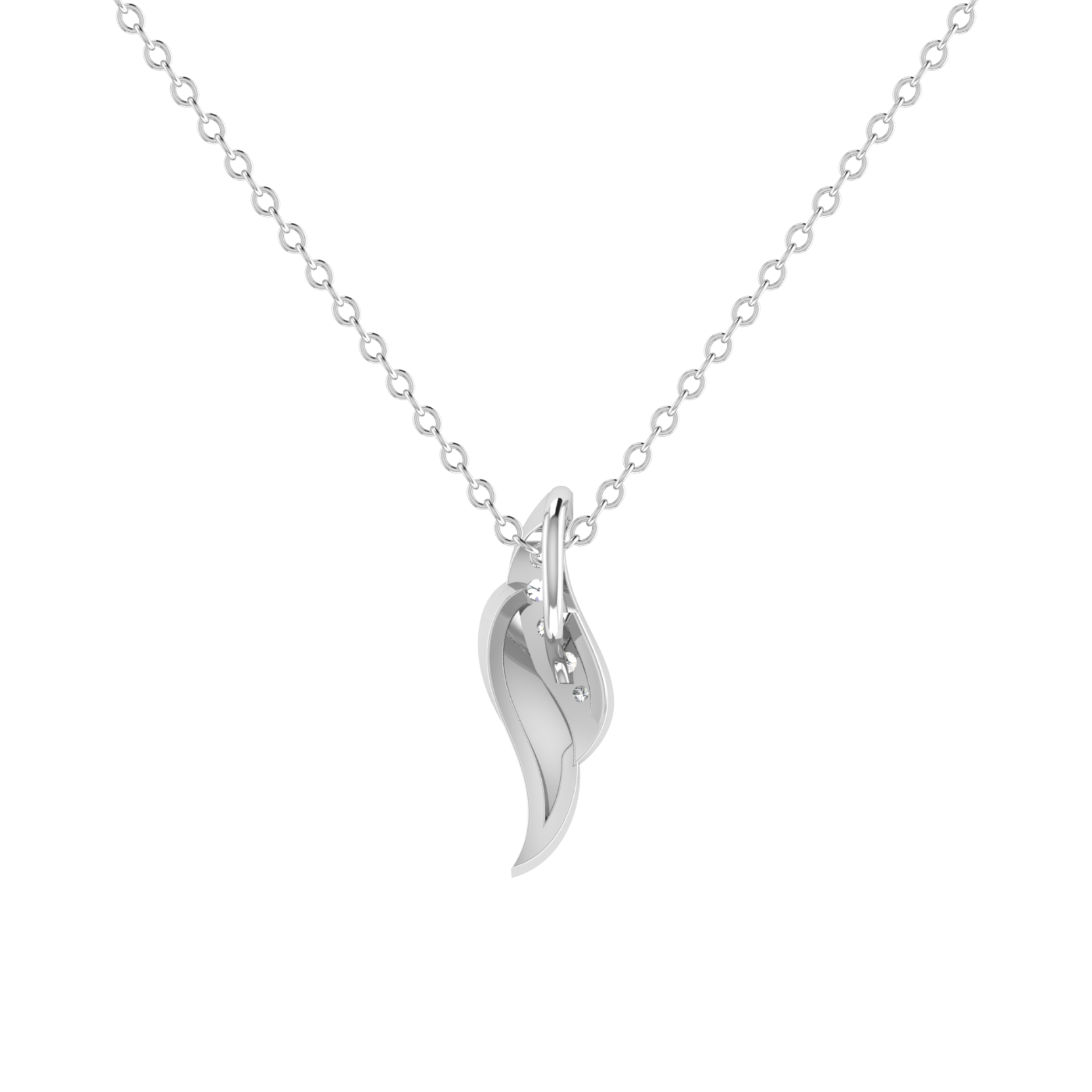 Finestra Wing Platinum Plated Lab Grown Diamond Pendant