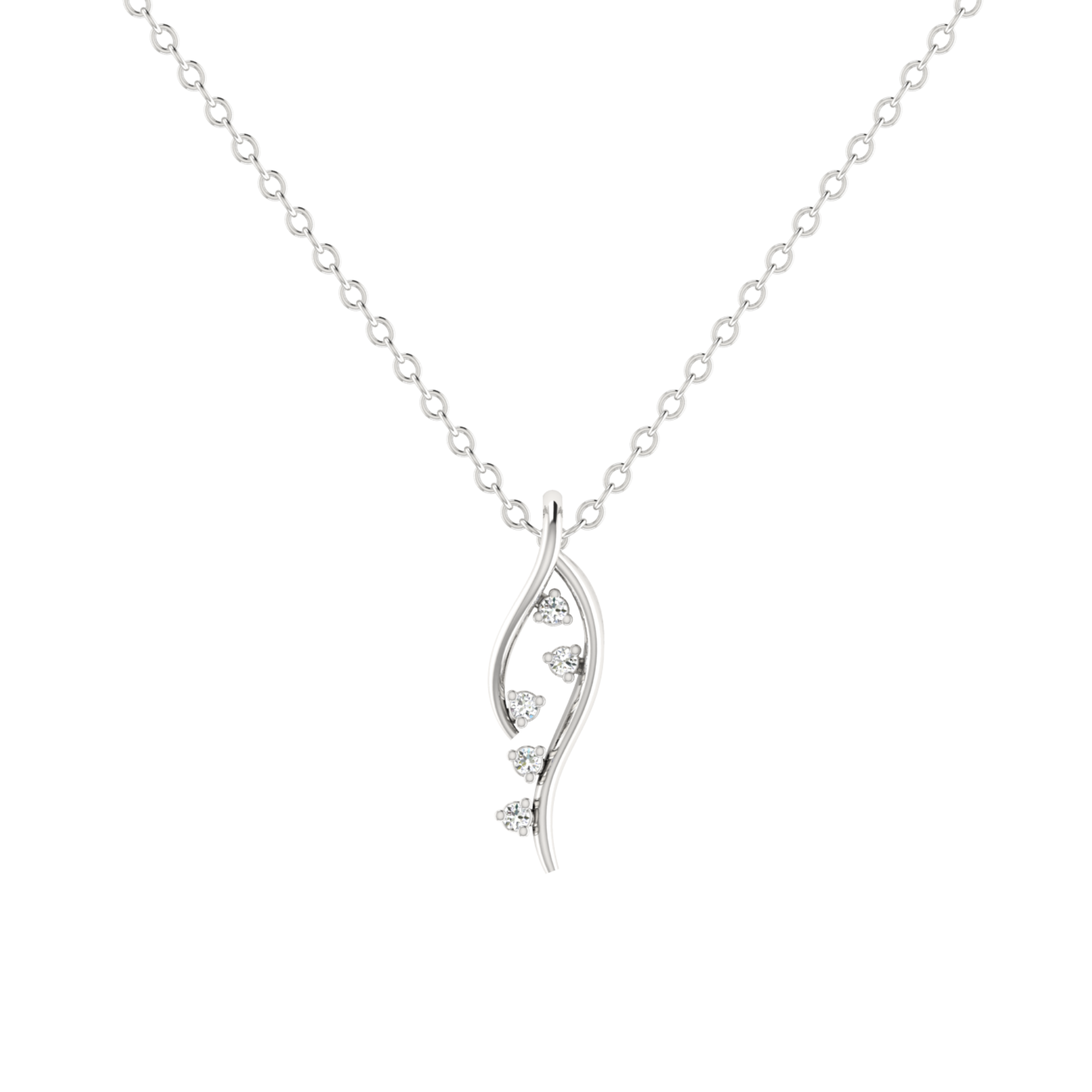 Husk Flora Platinum Plated Lab Grown Diamond Pendant