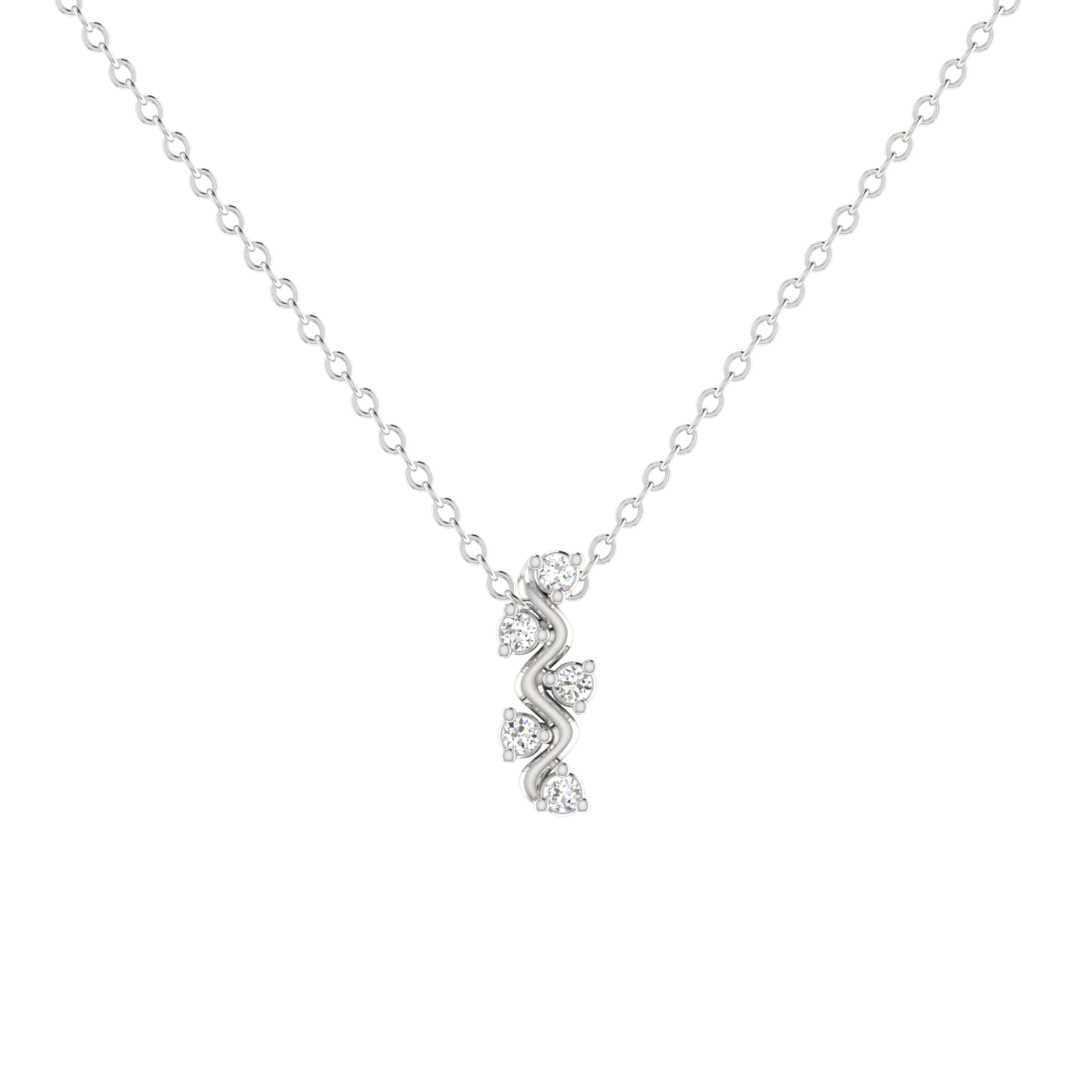 Kira Ripple Platinum Plated Lab Grown Diamond Pendant