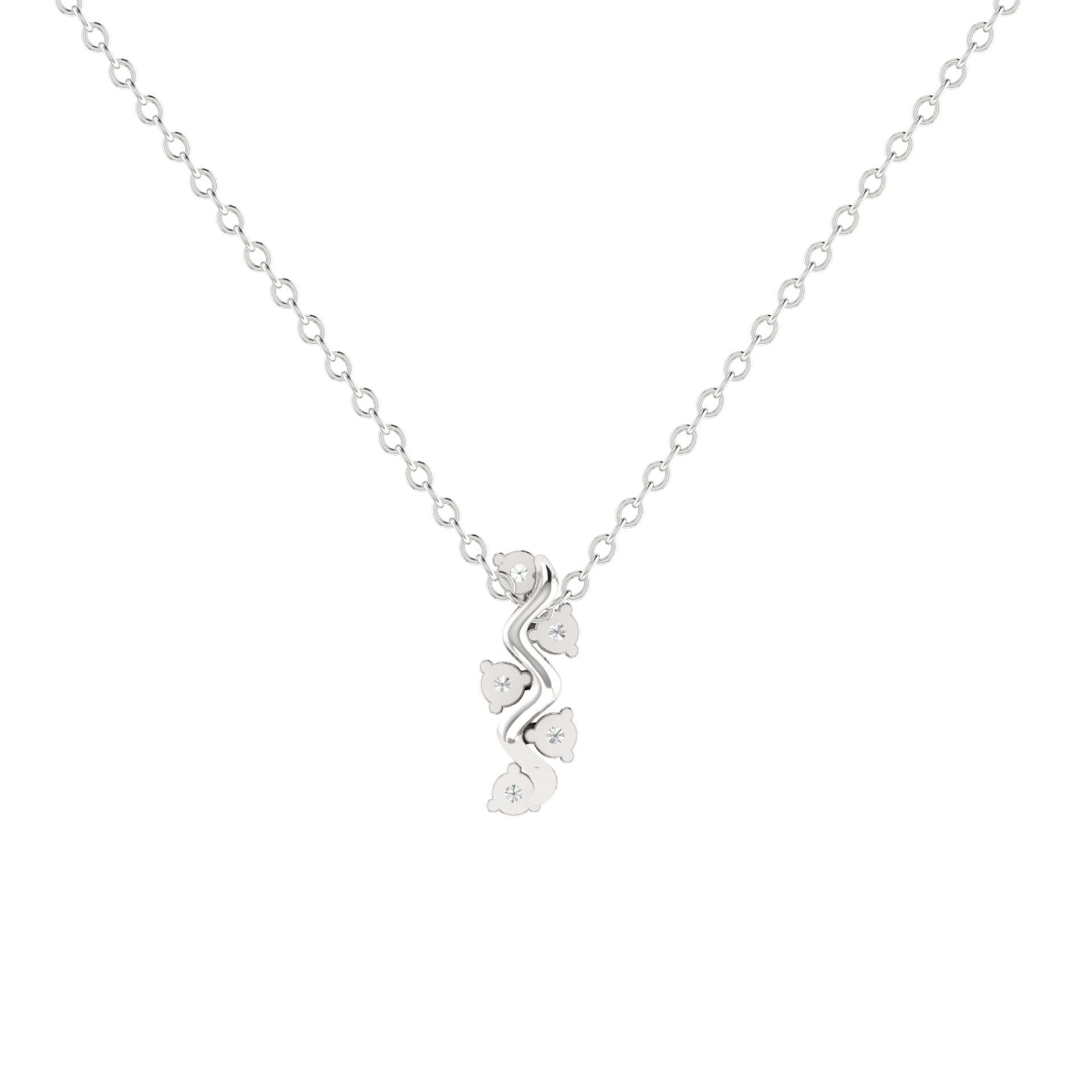 Kira Ripple Platinum Plated Lab Grown Diamond Pendant