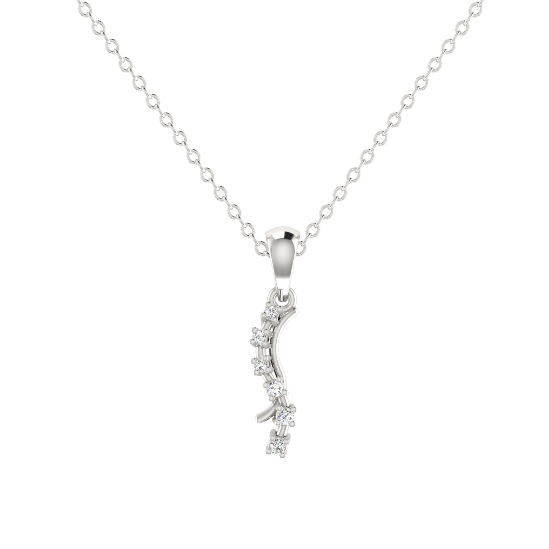 Winding Verve Platinum Plated Lab Grown Diamond Pendant