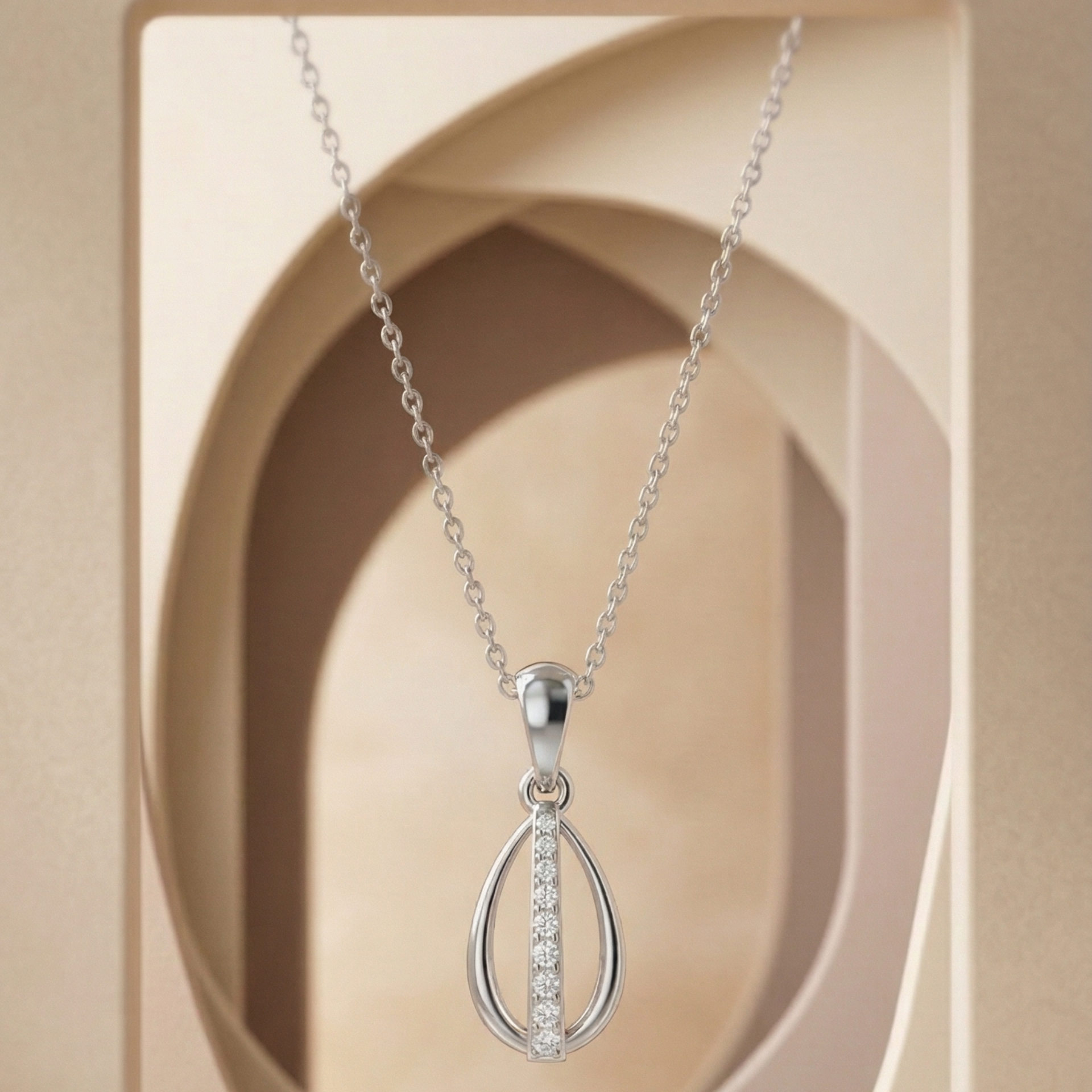 Spire of Verdant Platinum Plated Lab Grown Diamond Pendant