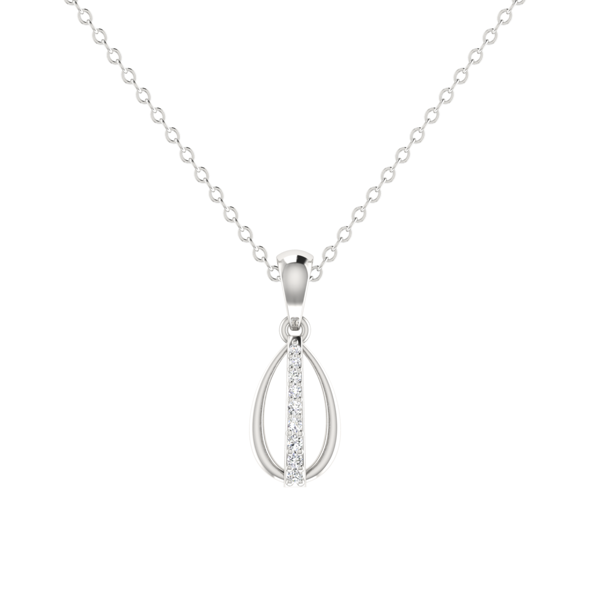 Spire of Verdant Platinum Plated Lab Grown Diamond Pendant
