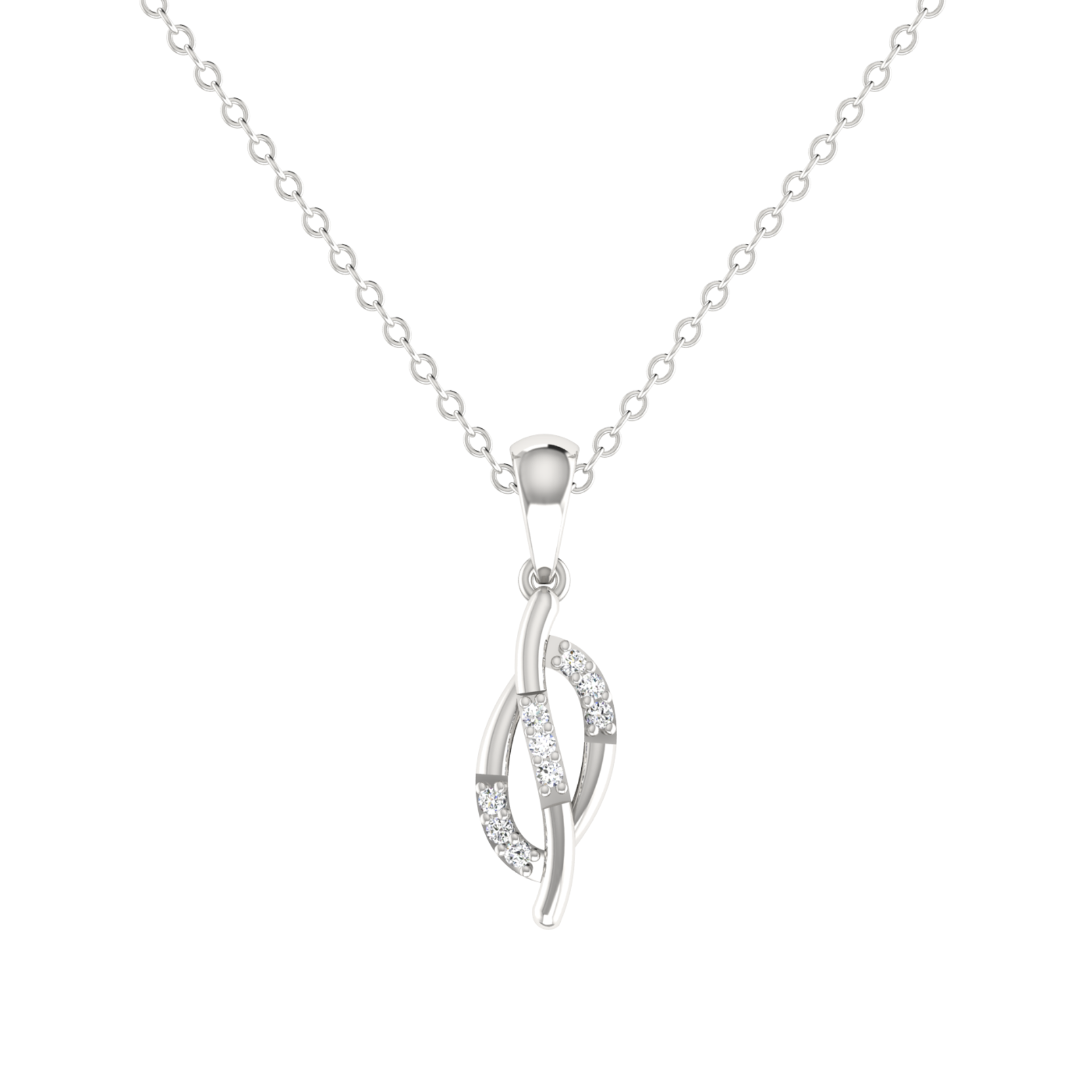 Olyra Tangle Platinum Plated Lab Grown Diamond Pendant