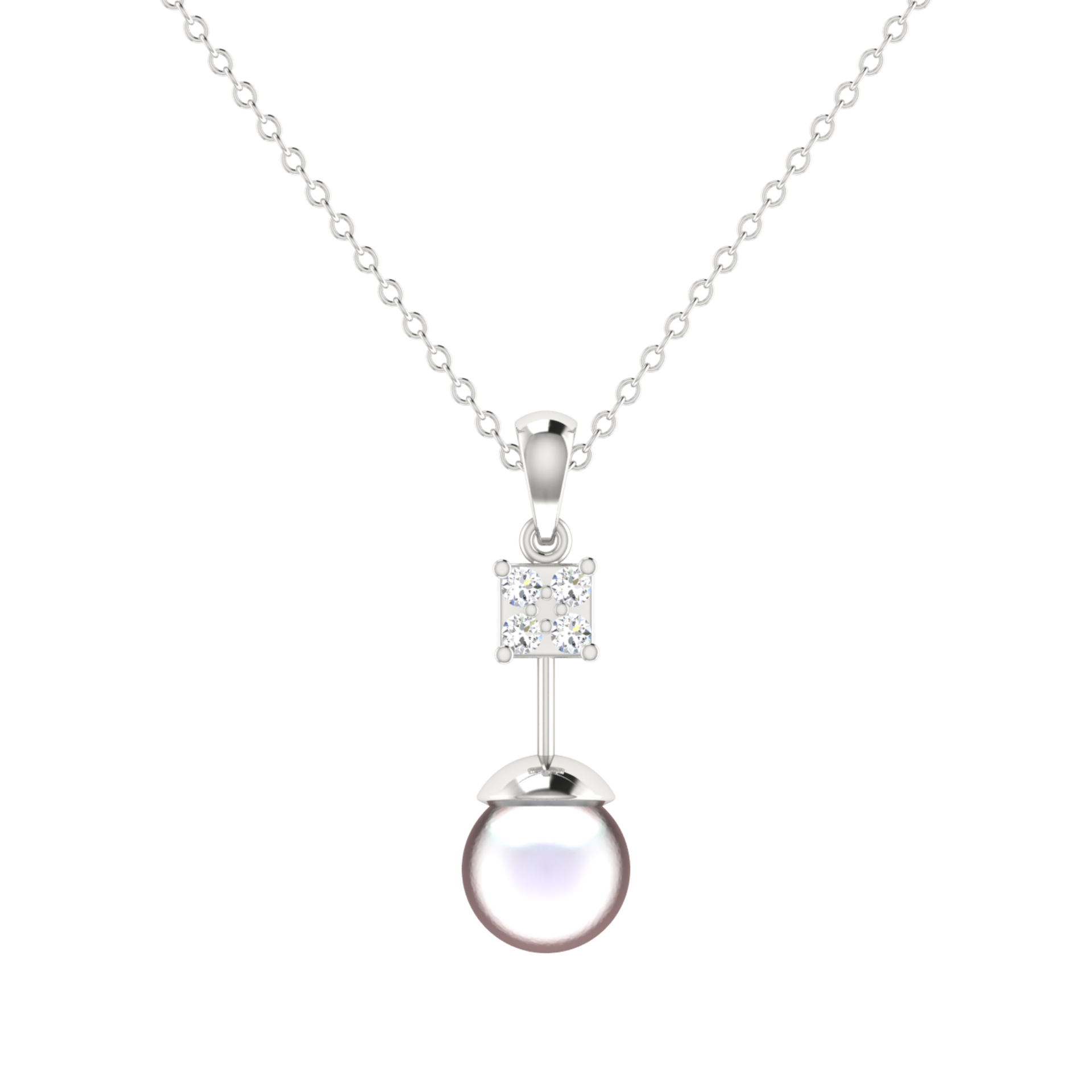 Pearlspire Platinum Plated Lab Grown Diamond Pendant