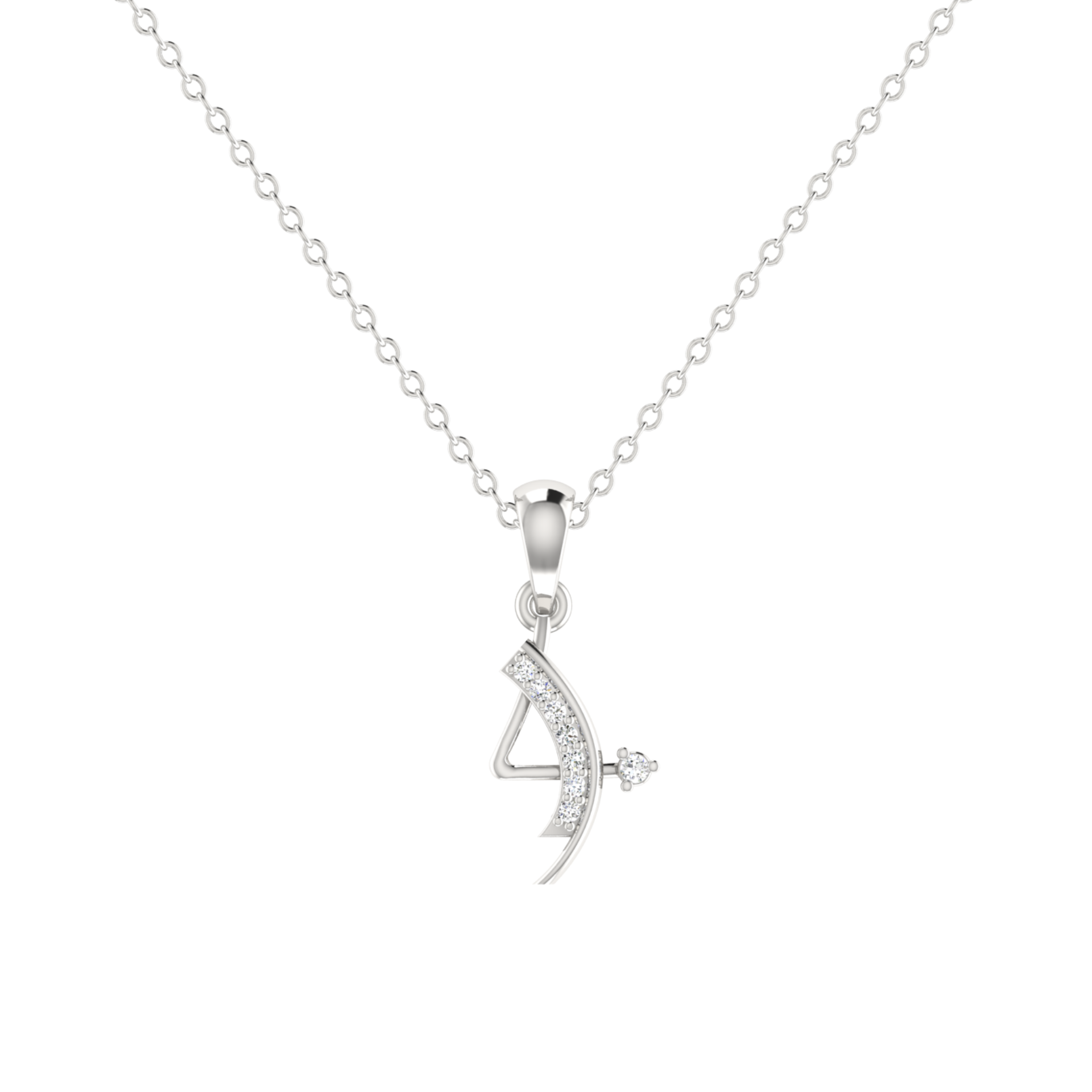 Xylo Valen Platinum Plated Lab Grown Diamond Pendant
