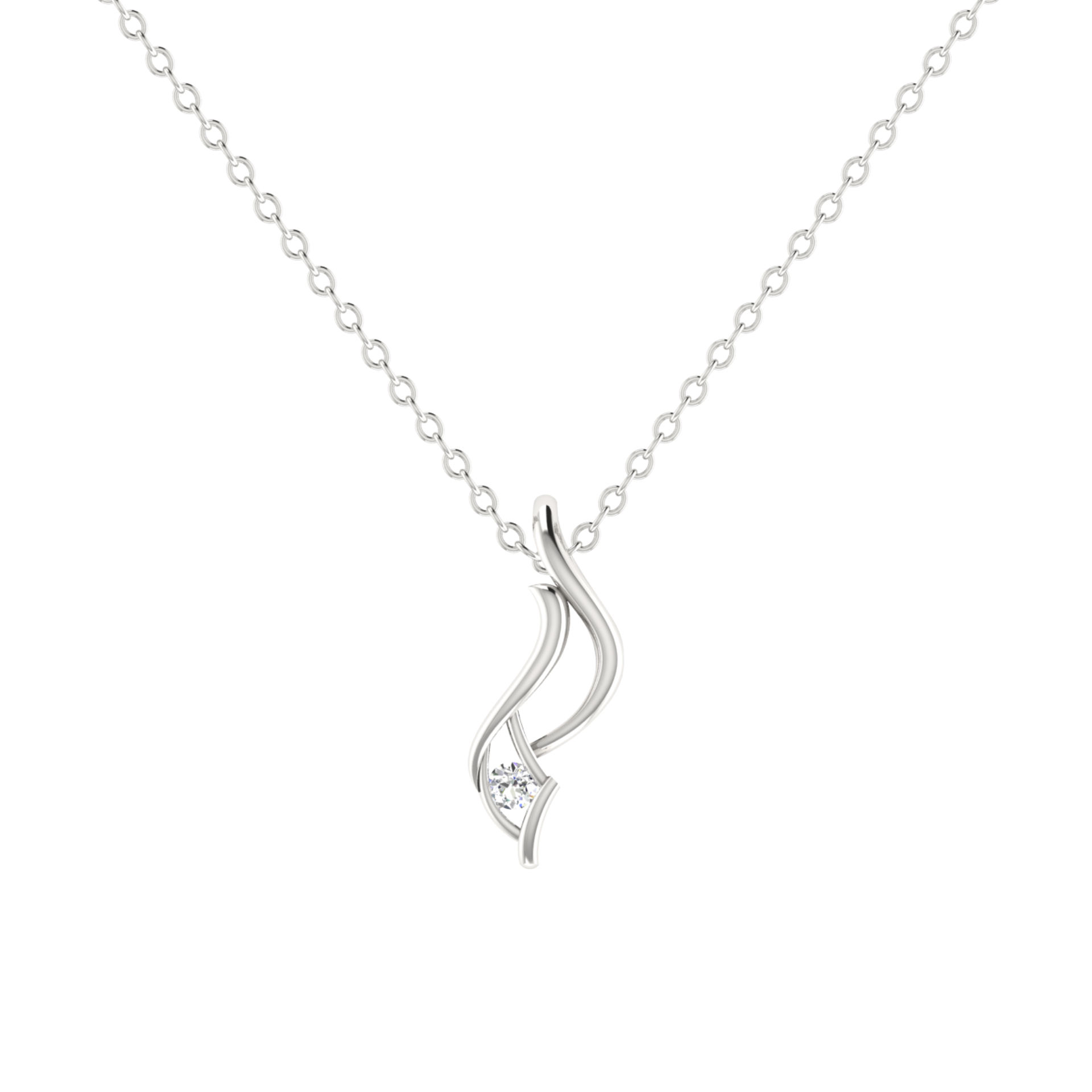 Zenora Drift Platinum Plated Lab Grown Diamond Pendant