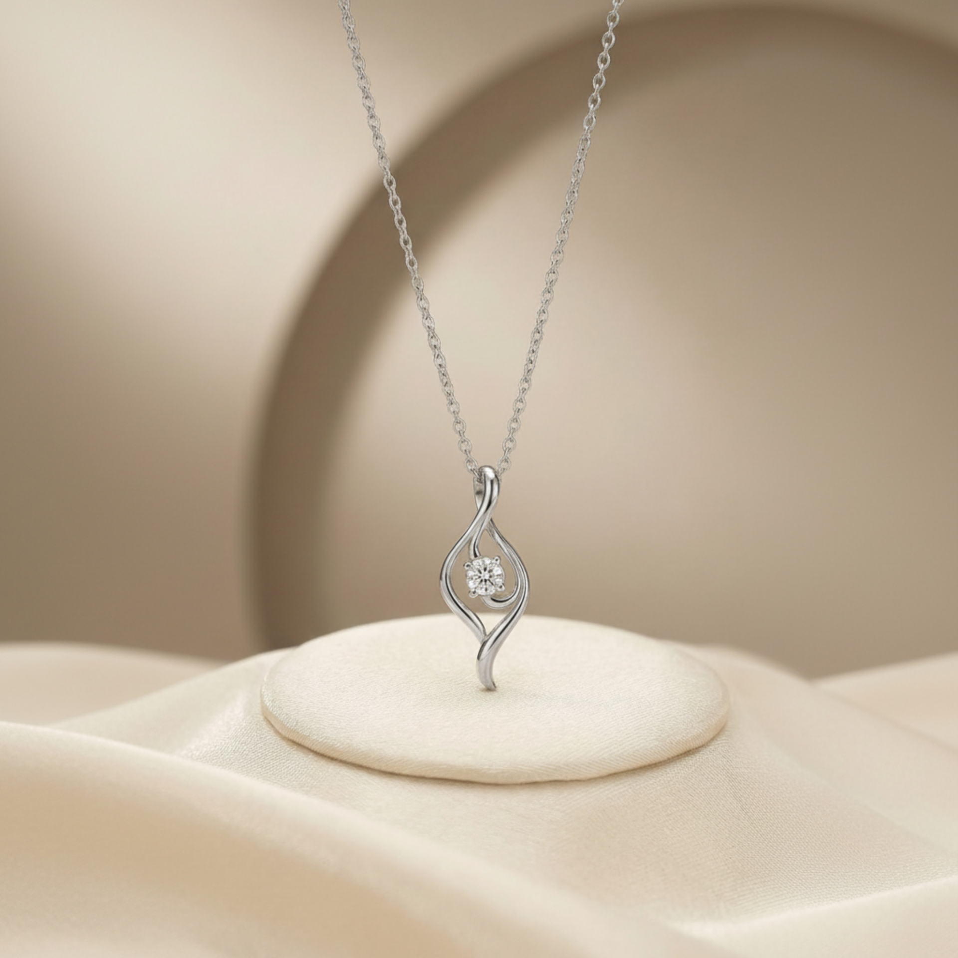 Spindle Platinum Plated Lab Grown Diamond Pendant