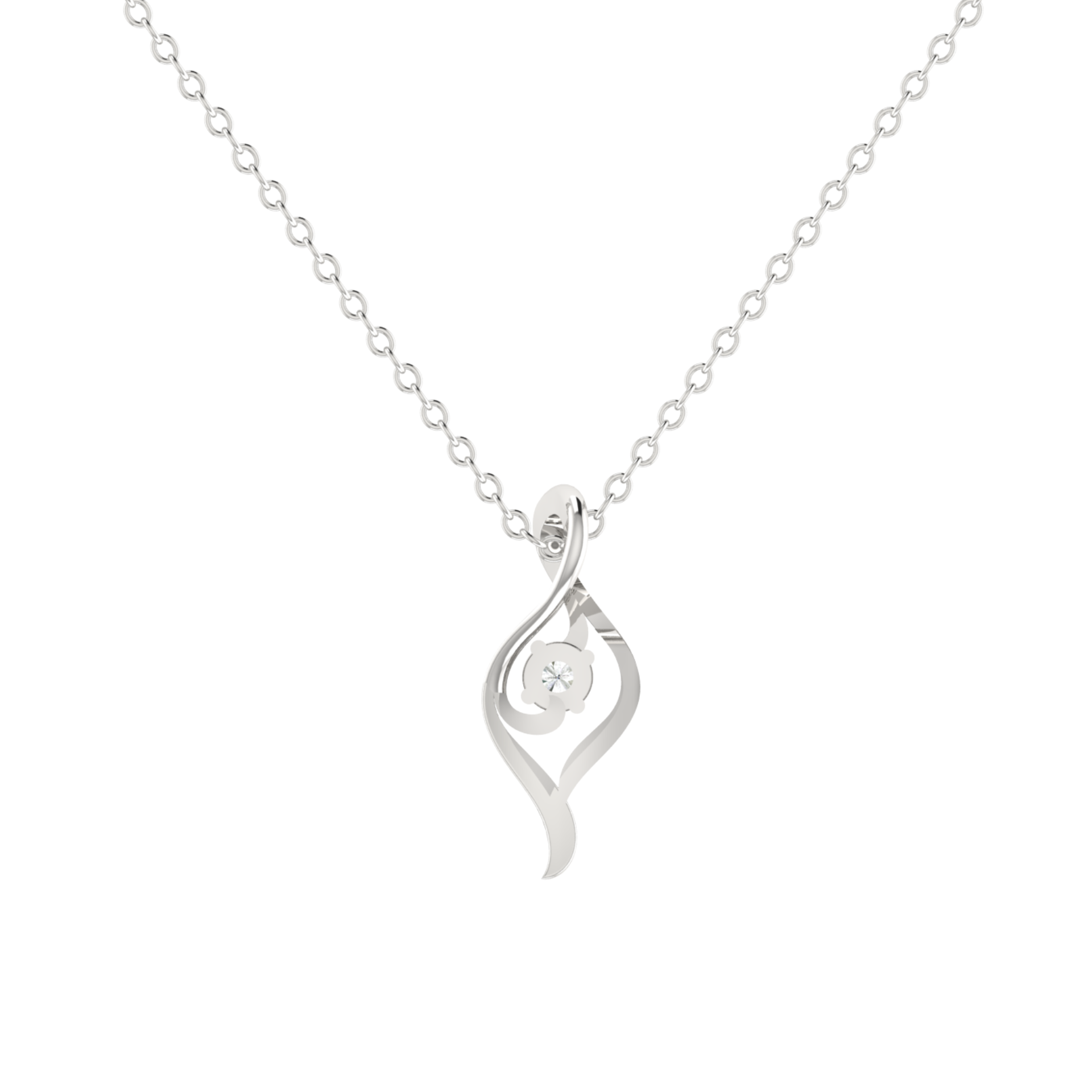 Spindle Platinum Plated Lab Grown Diamond Pendant