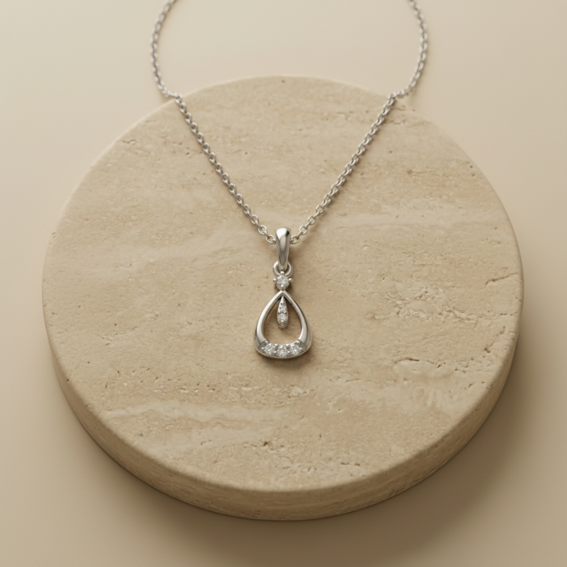 Cradle Platinum Plated Lab Grown Diamond Pendant