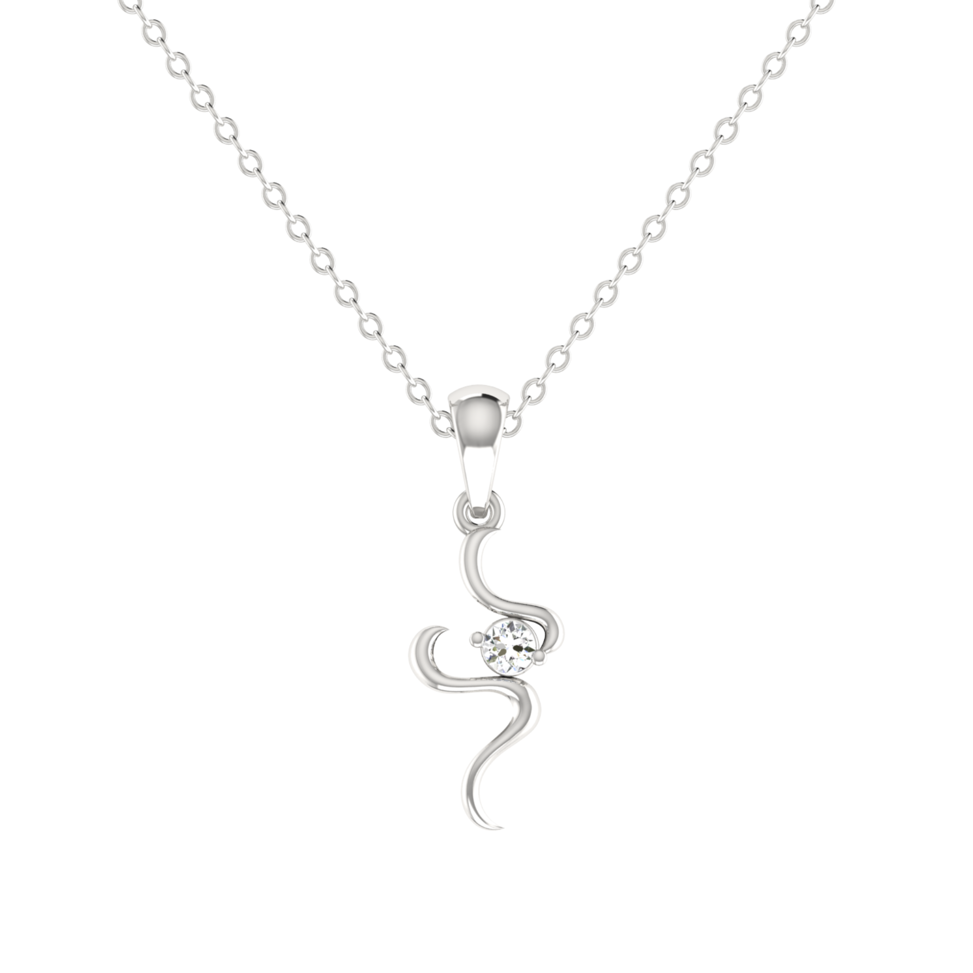 Flux Kora Platinum Plated Lab Grown Diamond Pendant