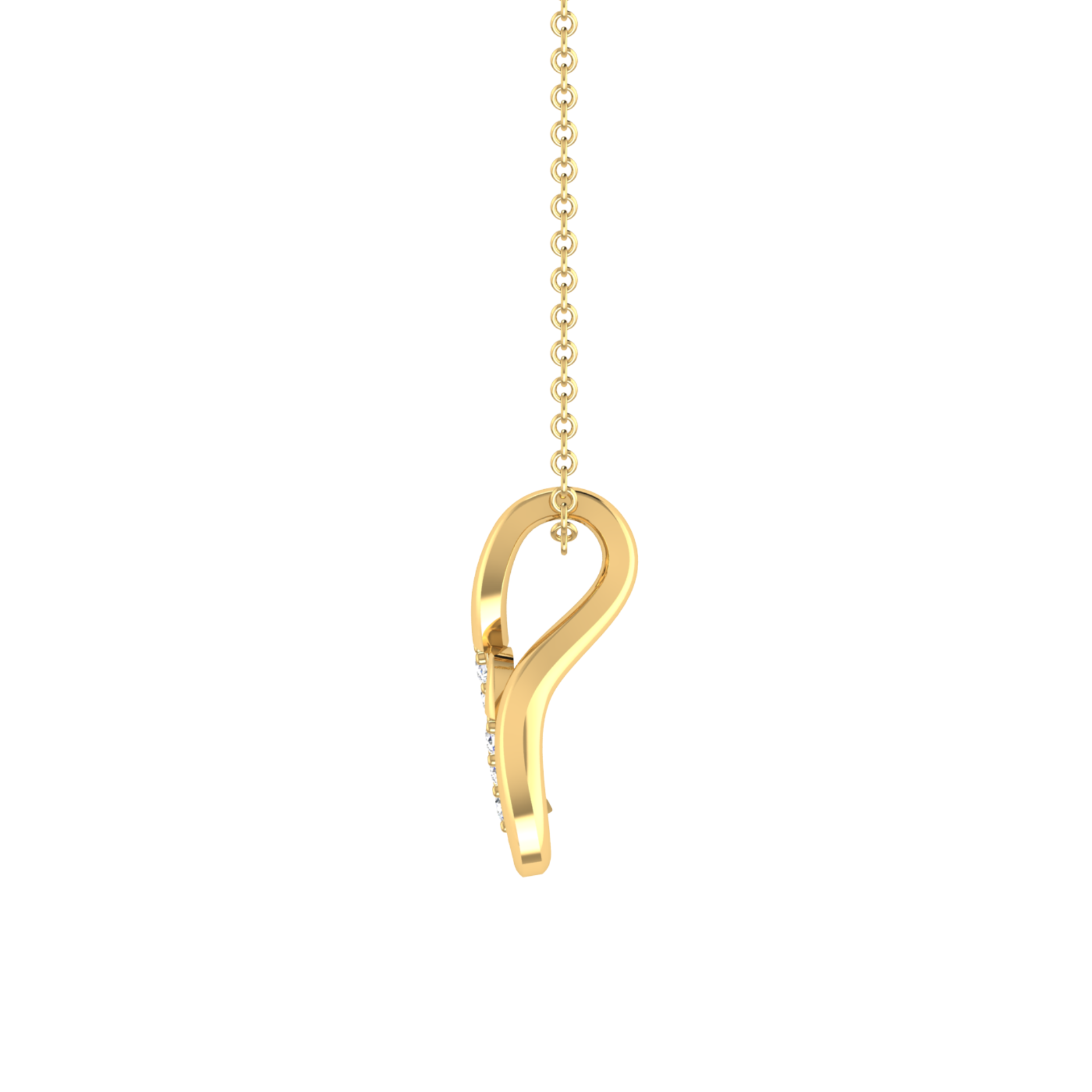 Zaltara Twist Gold Plated Lab Grown Diamond Pendant