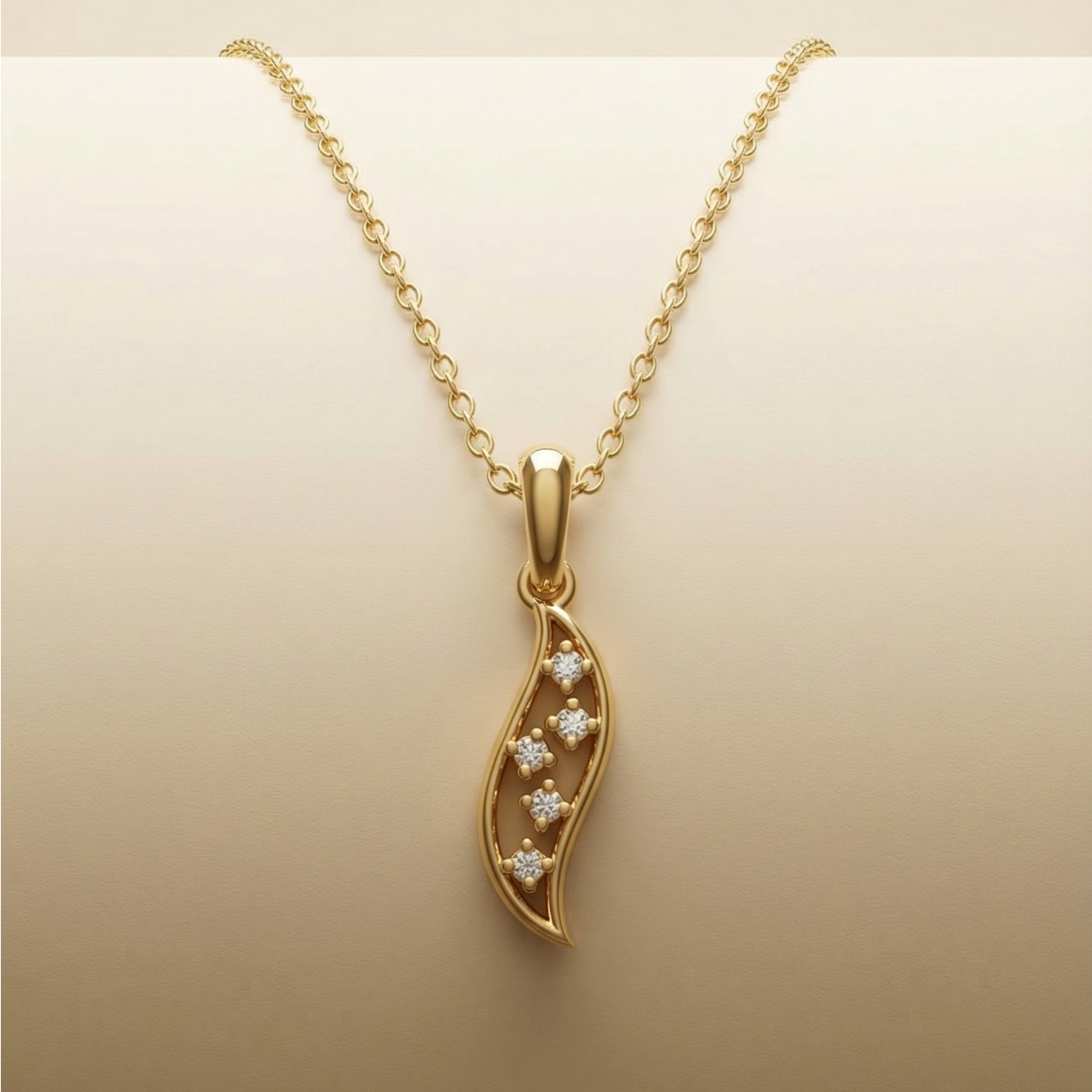 Aspen Whisp Gold Plated Lab Grown Diamond Pendant