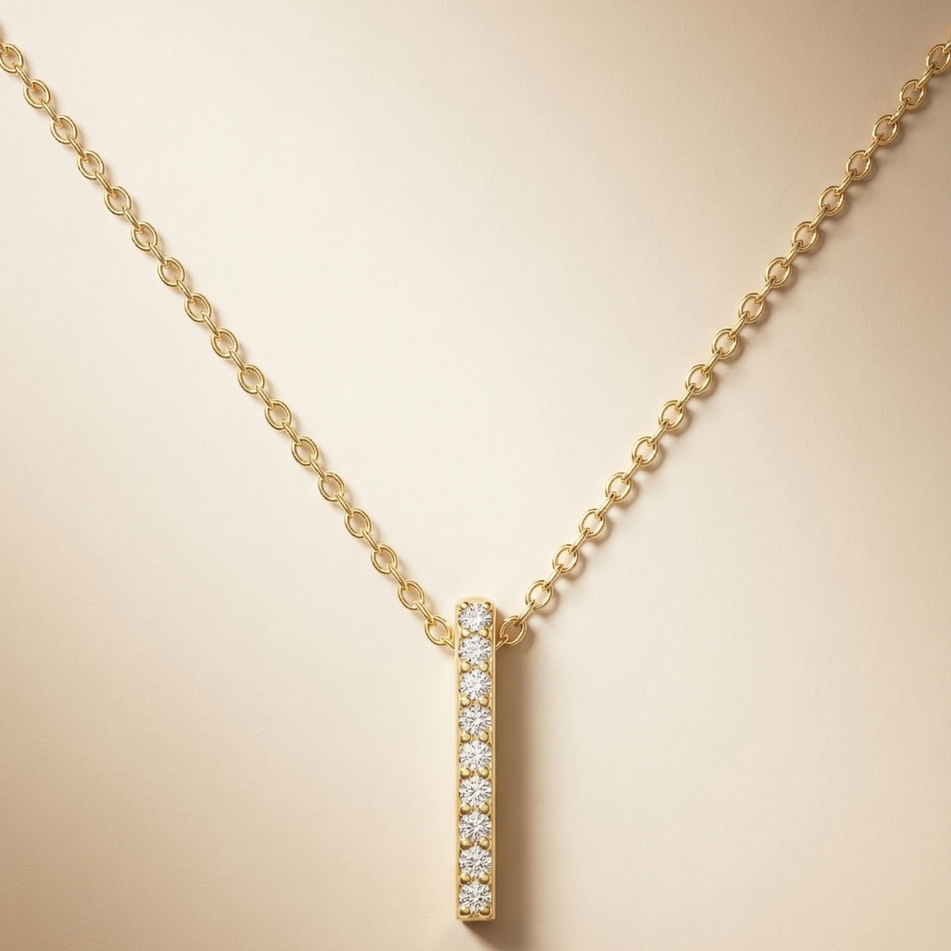 Solo Streak Gold Plated Lab Grown Diamond Pendant