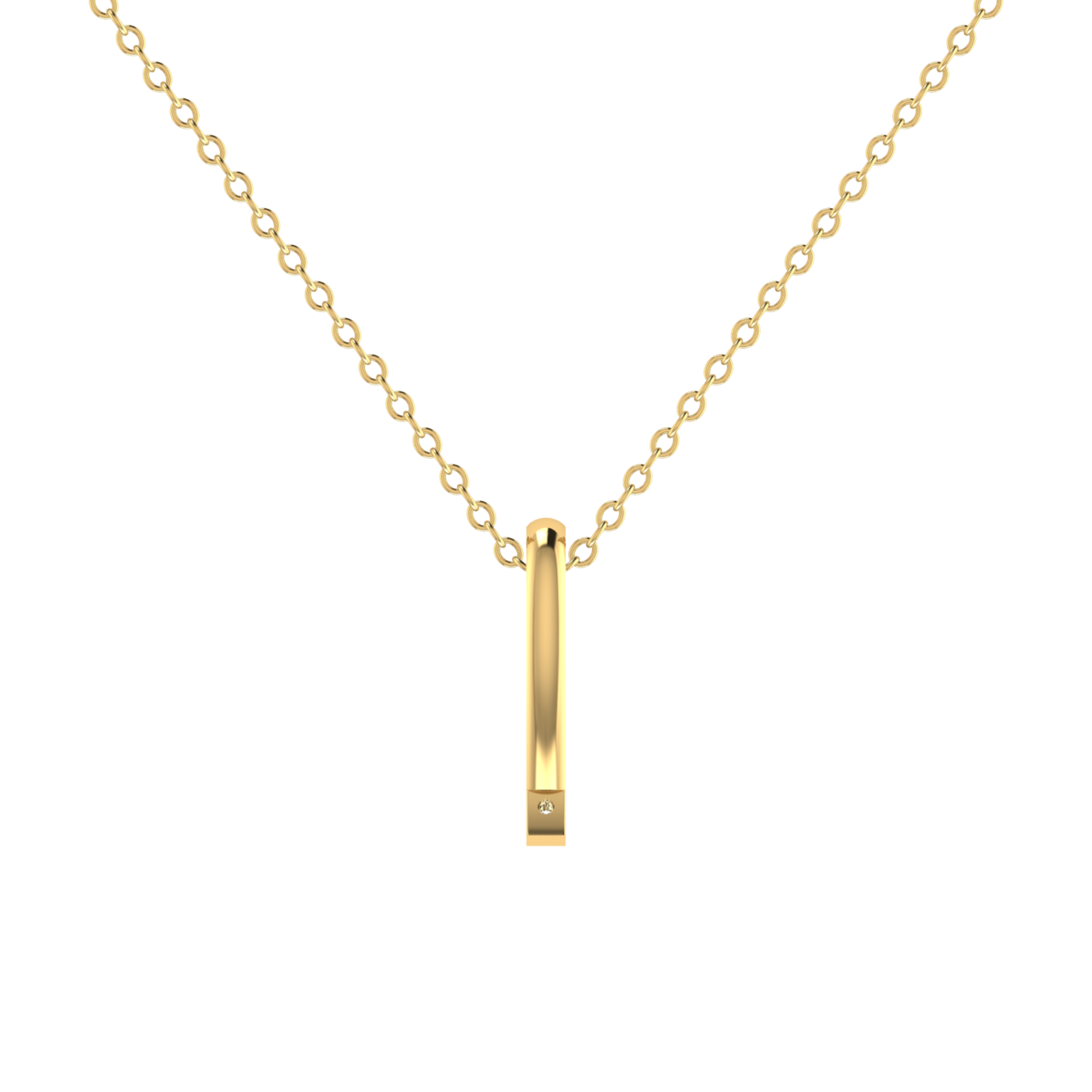 Solo Streak Gold Plated Lab Grown Diamond Pendant