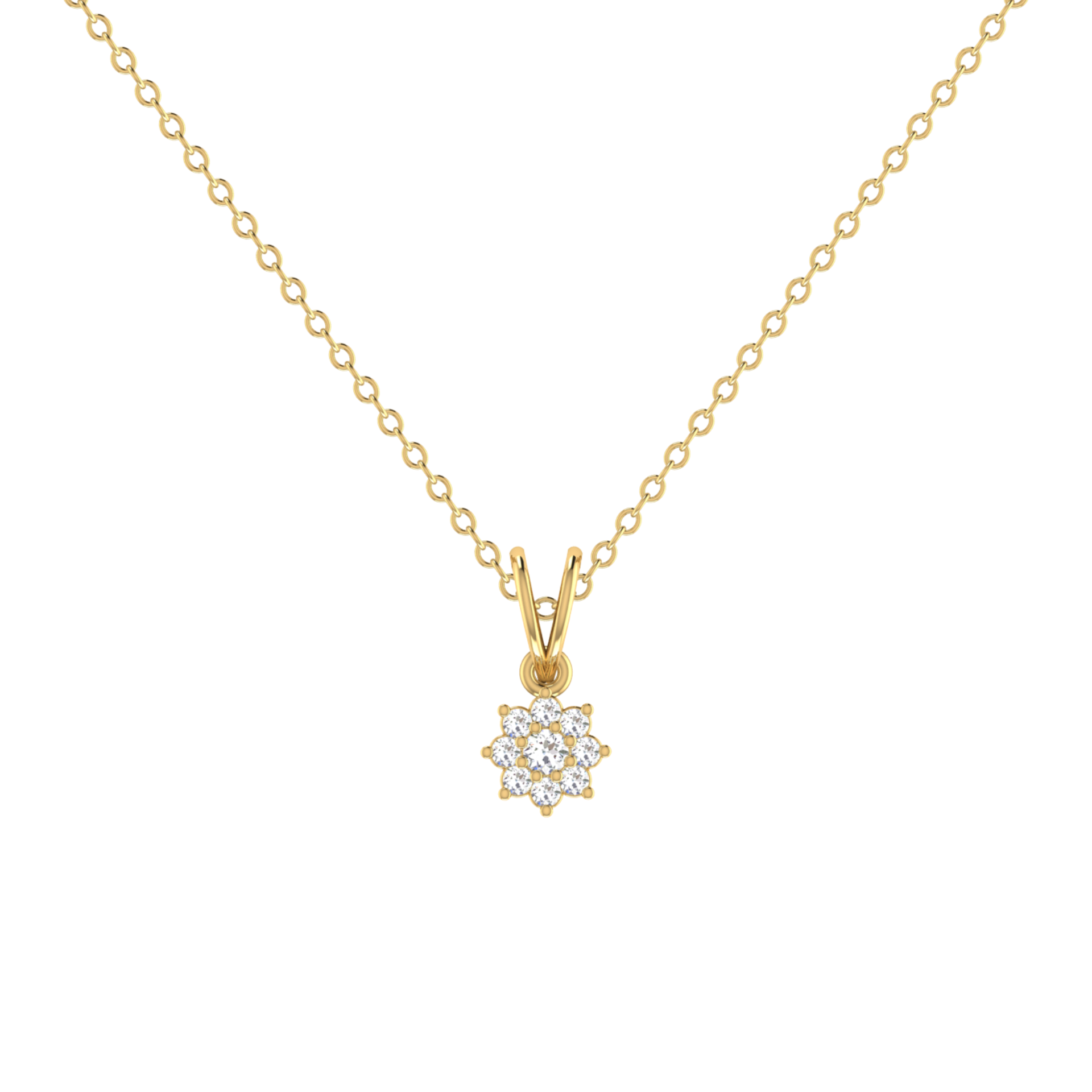 Tudor Star Gold Plated Lab Grown Diamond Pendant