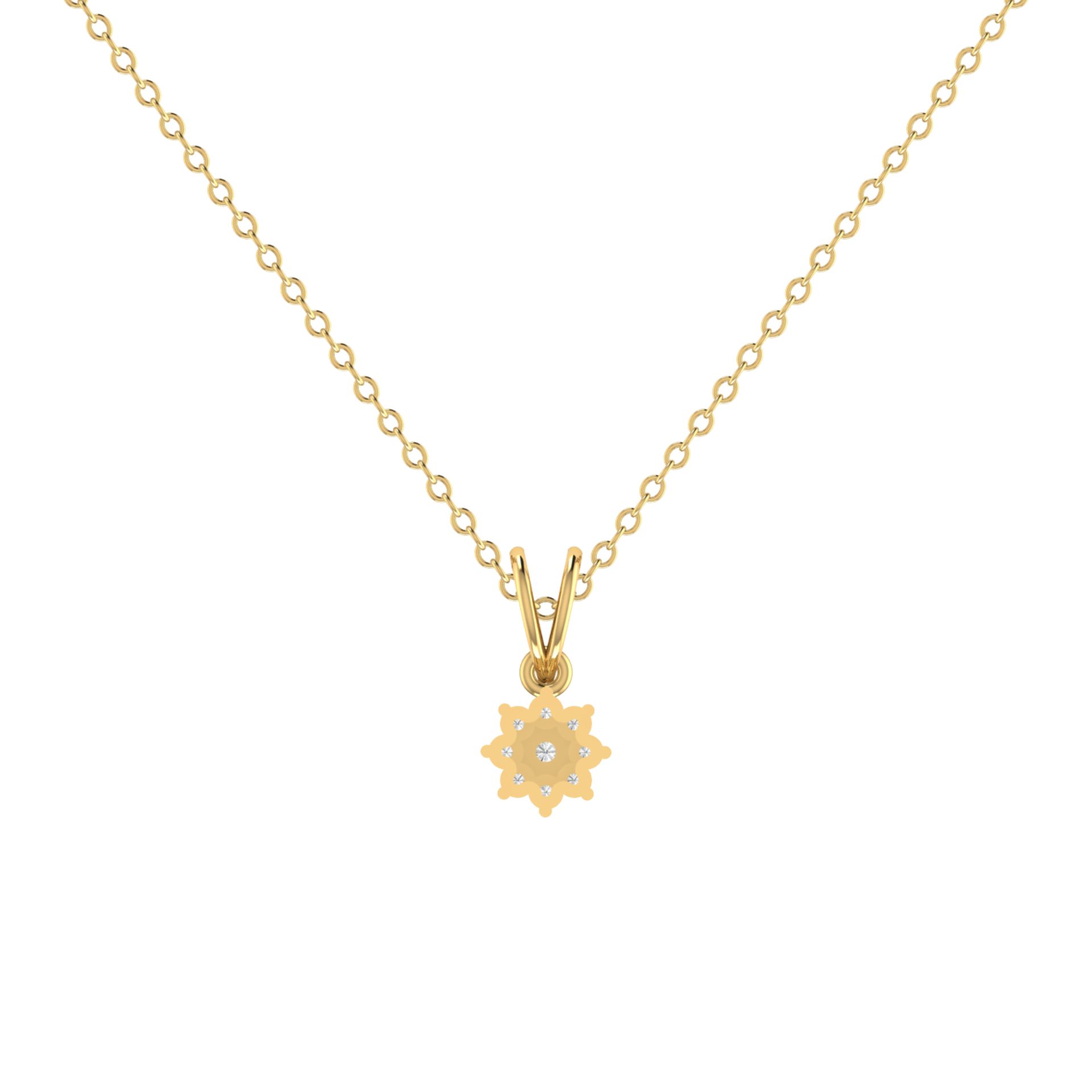 Tudor Star Gold Plated Lab Grown Diamond Pendant