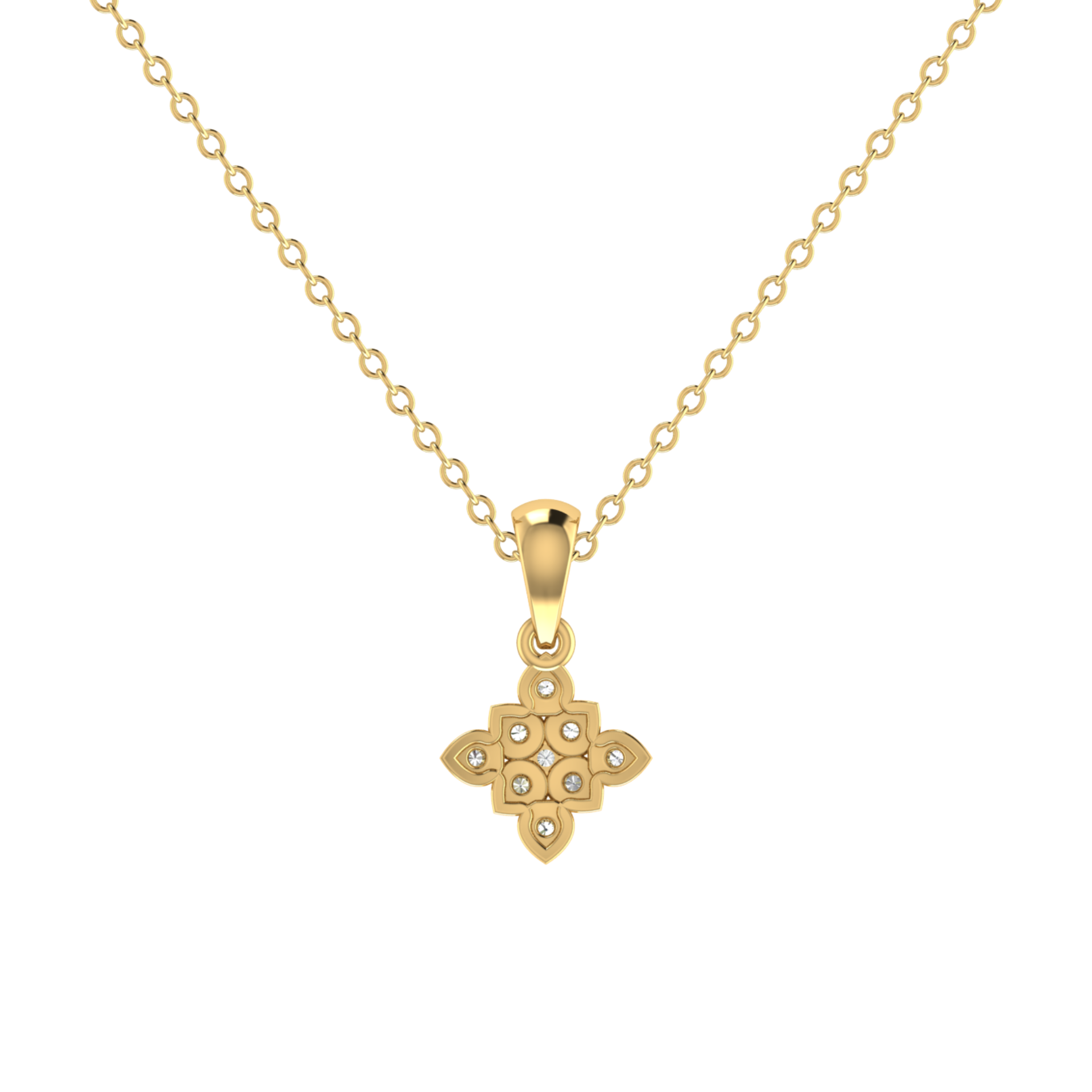 Florentine Gold Plated Lab Grown Diamond Pendant