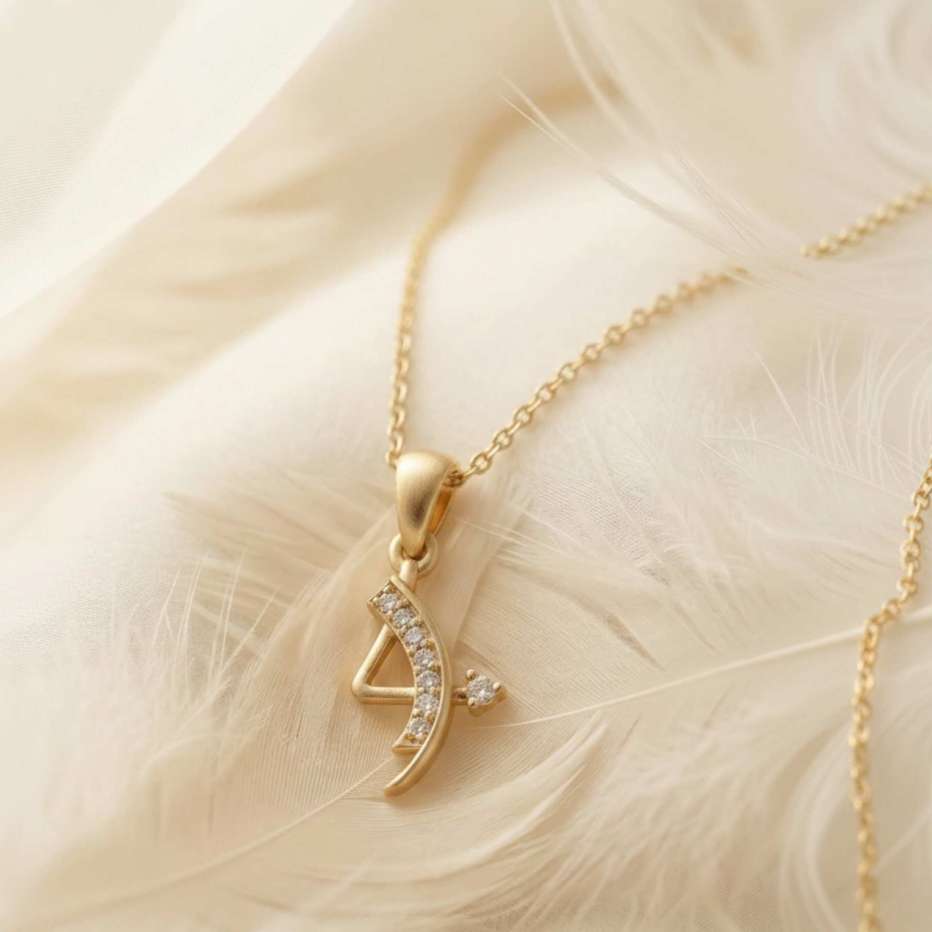 Lira’s Bow Gold Plated Lab Grown Diamond Pendant