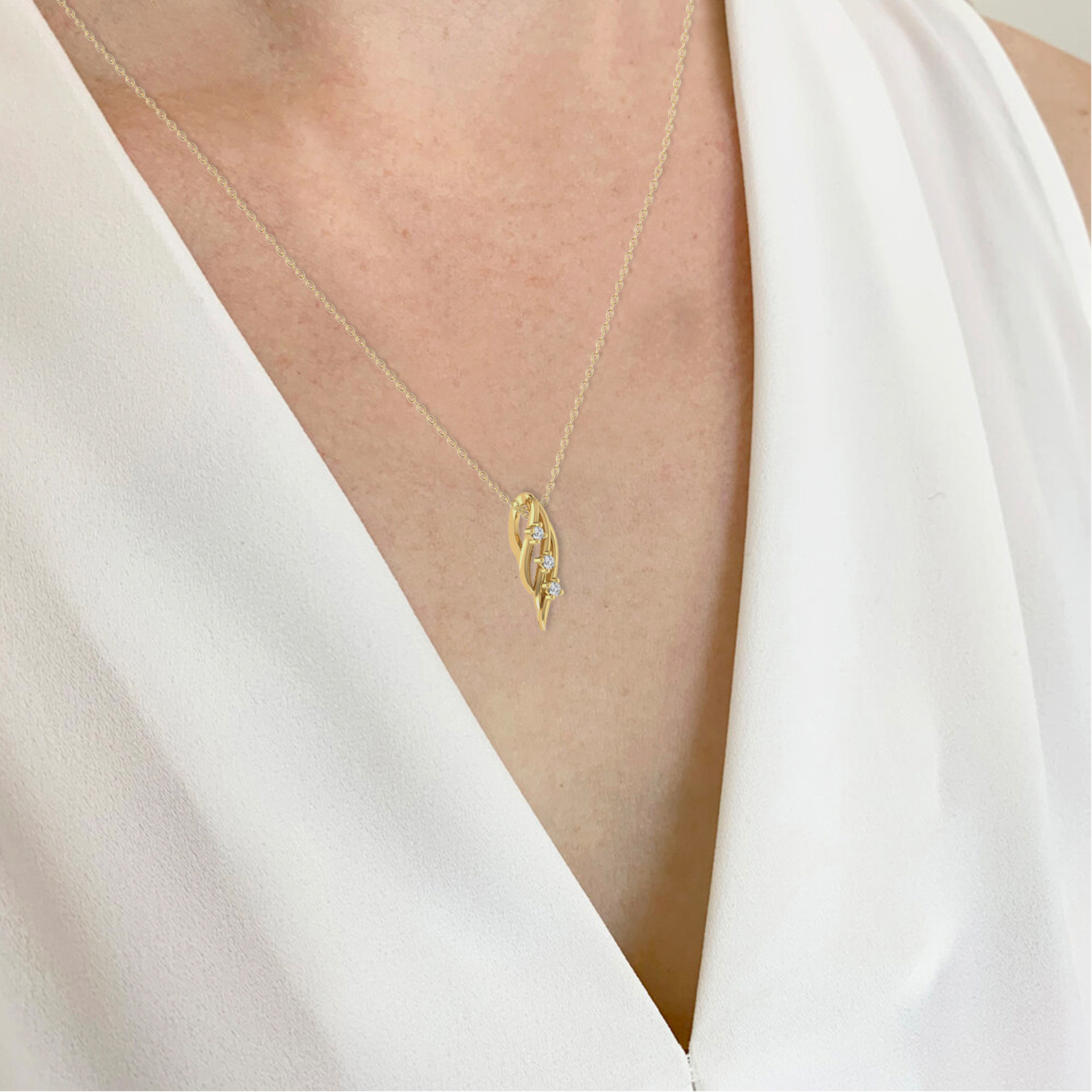 Vestal Flame Gold Plated Lab Grown Diamond Pendant