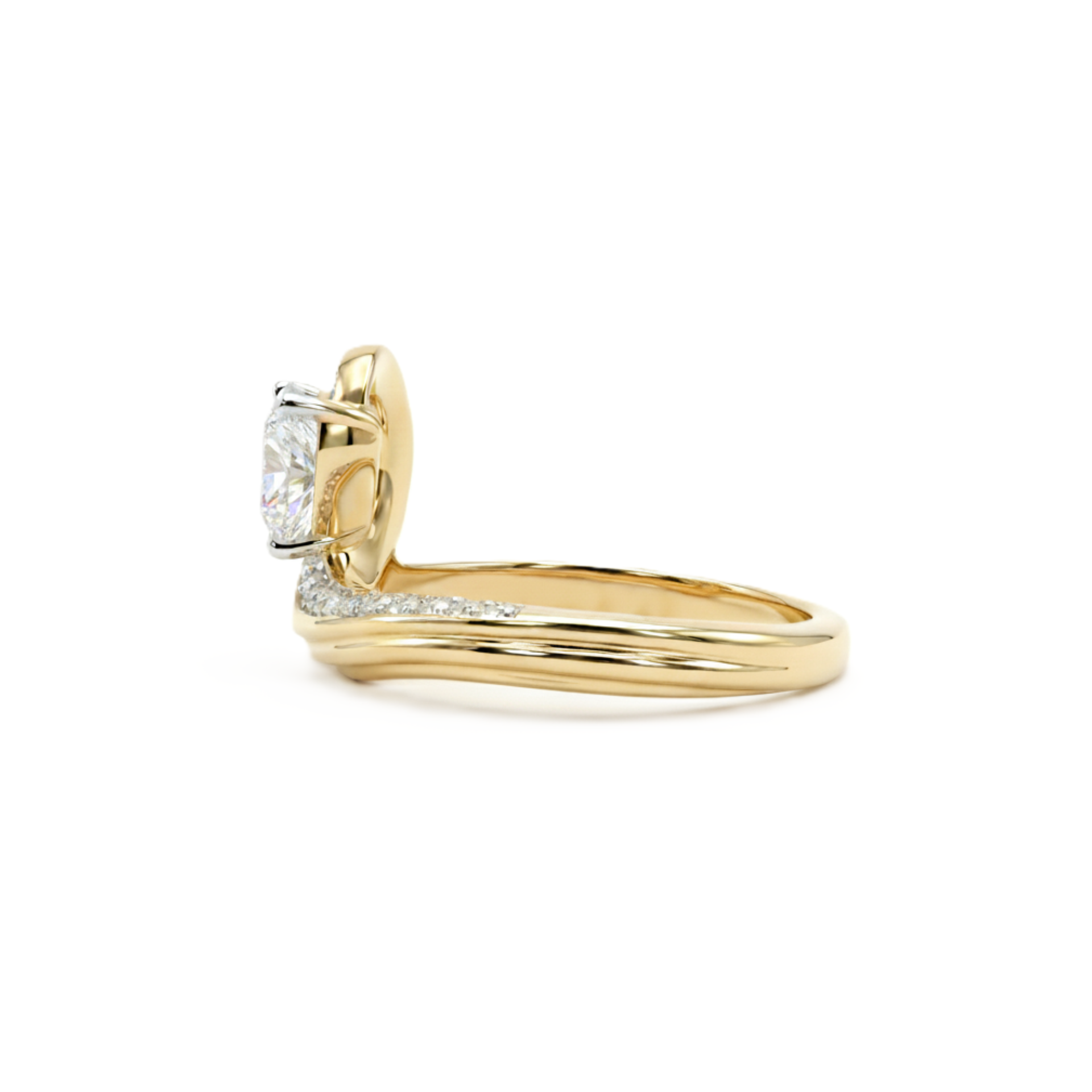 Cresting Heart Solitaire Lab Grown Diamond Ring