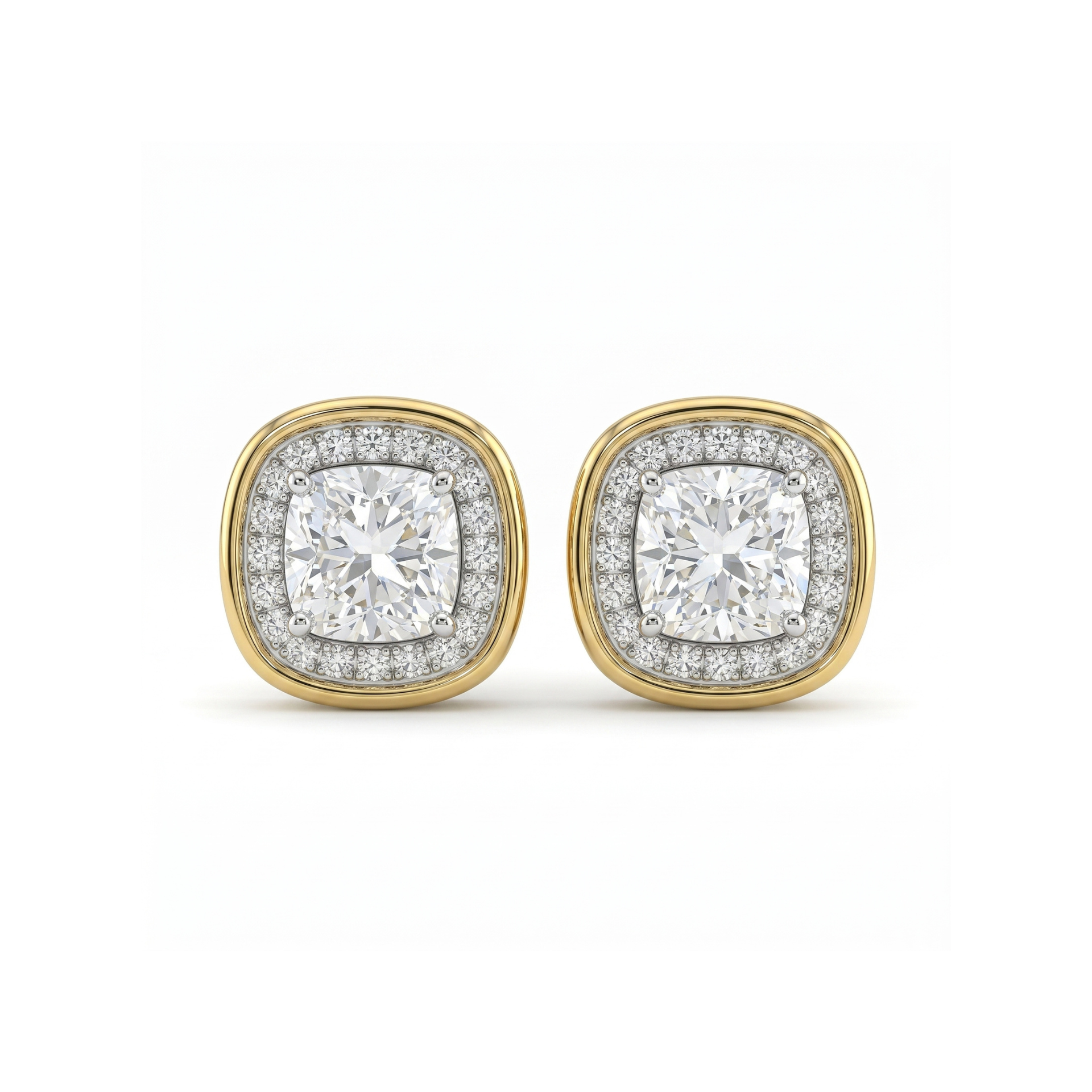 Sculpted Slab Solitaire Lab Grown Diamond Earrings