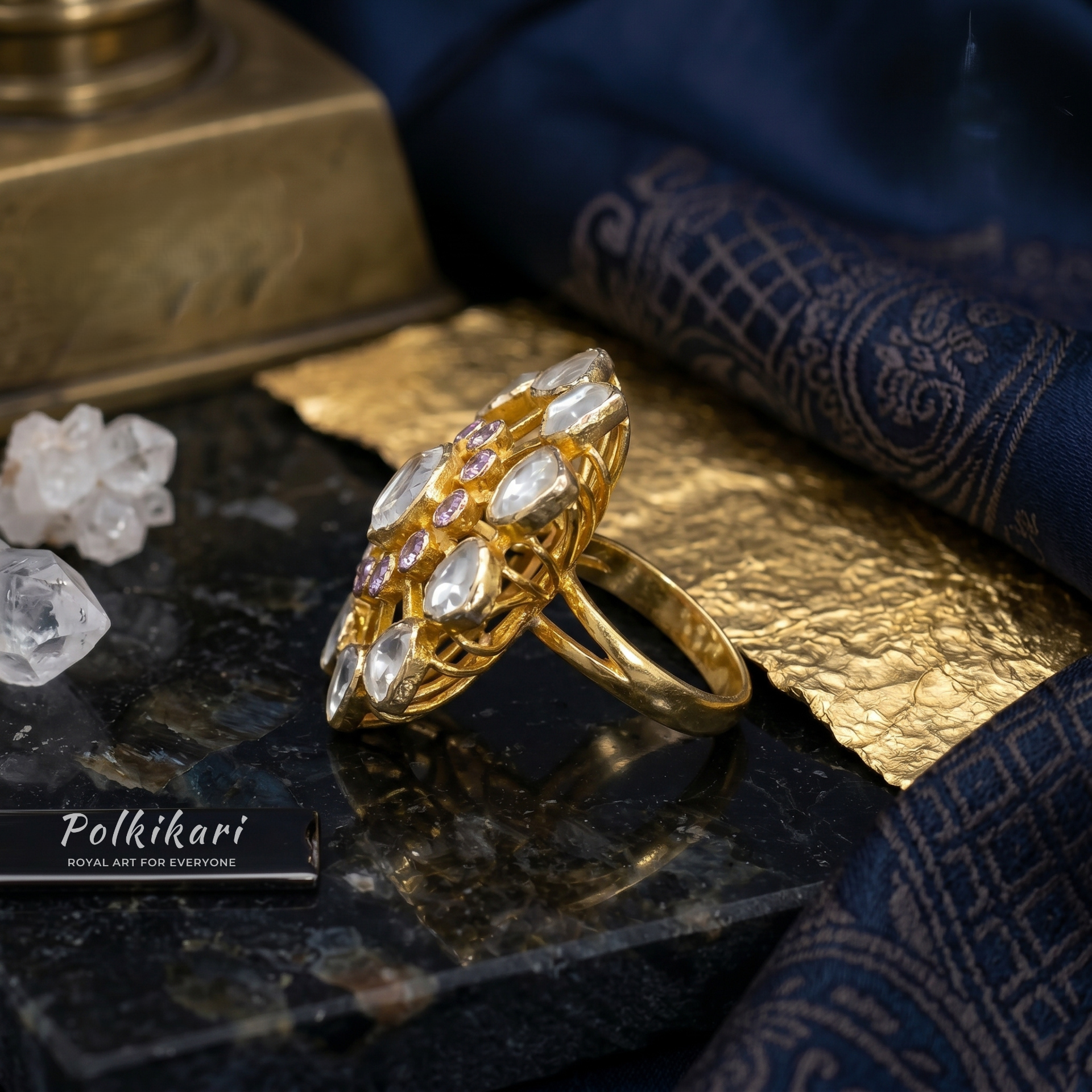 Miraan Cocktail Lab Grown Polki Ring