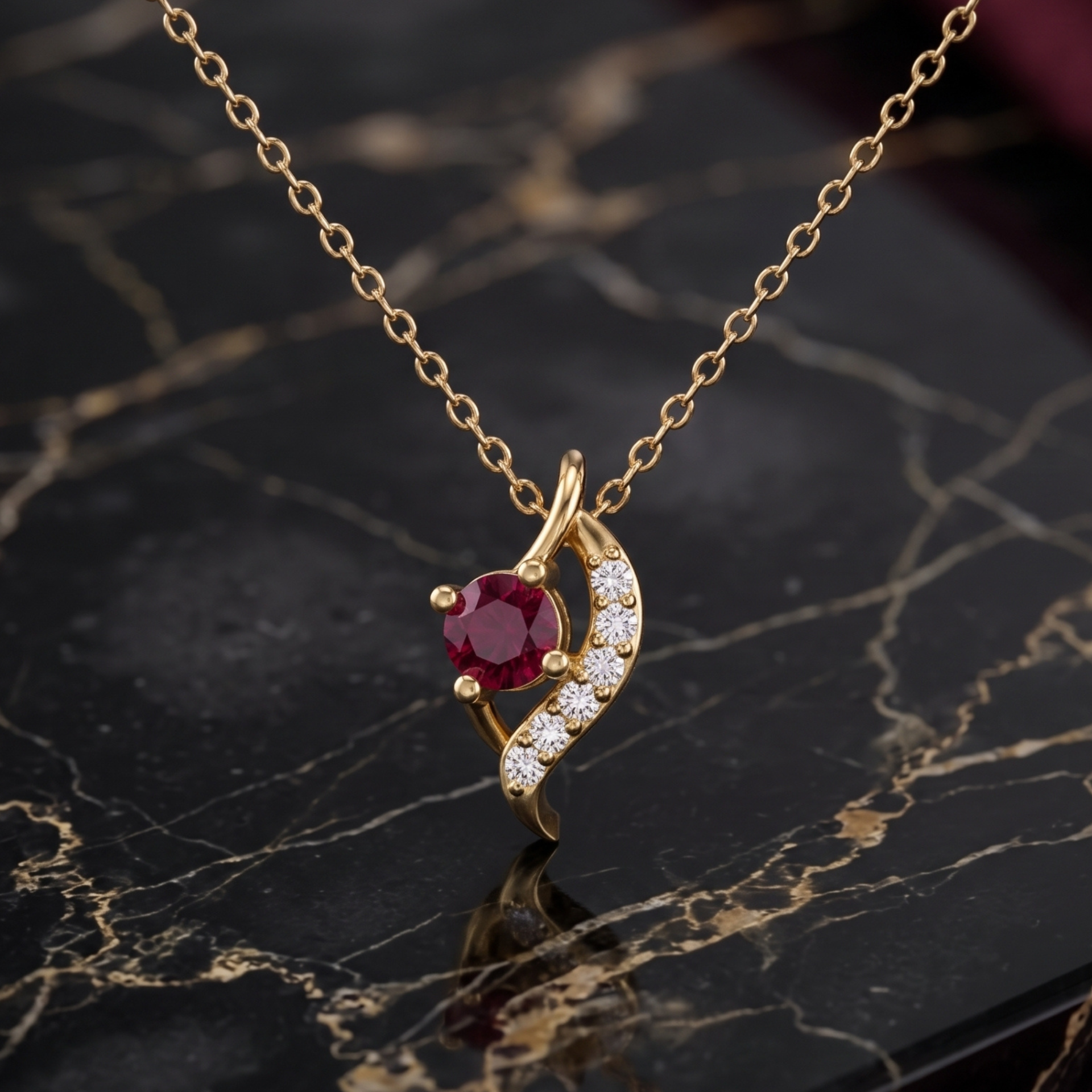 Serpentine Glow Gold Plated Lab Grown Diamond Pendant