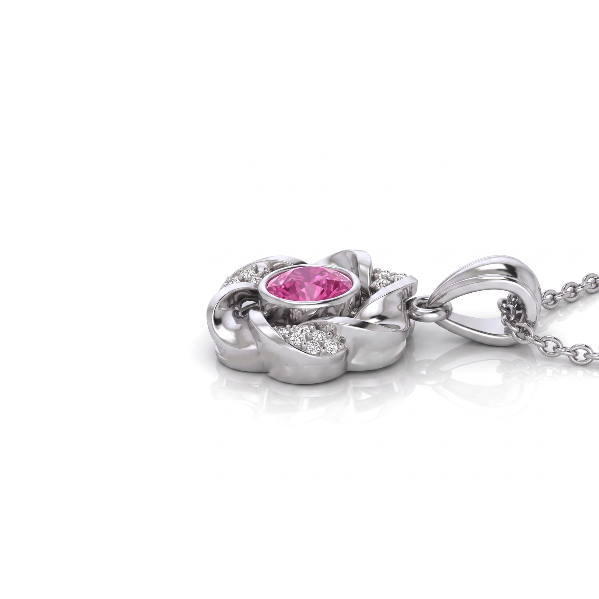 Pinwheel Nara Platinum Plated Lab Grown Diamond Pendant