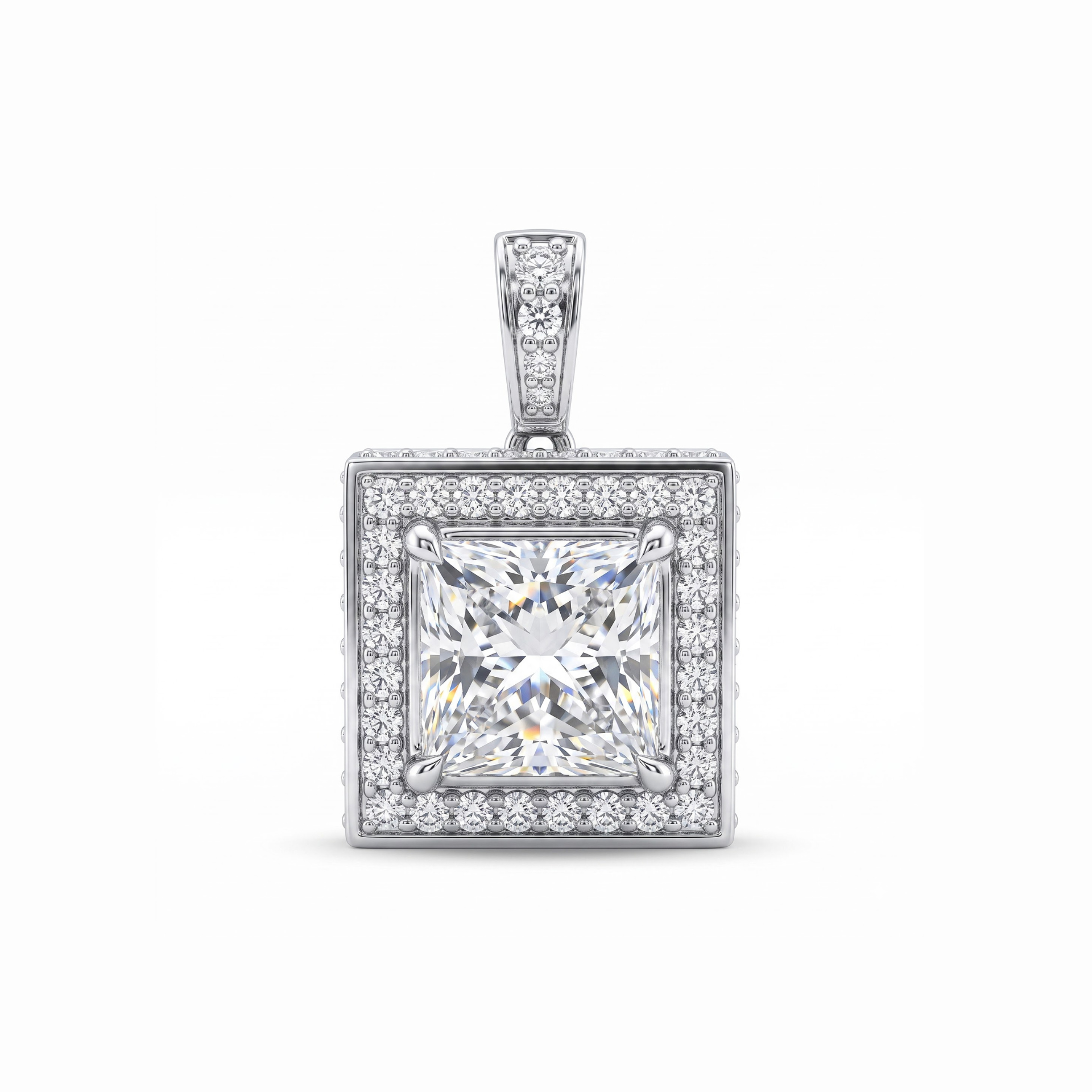 Luminary Square Solitaire Lab Grown Diamond Pendant