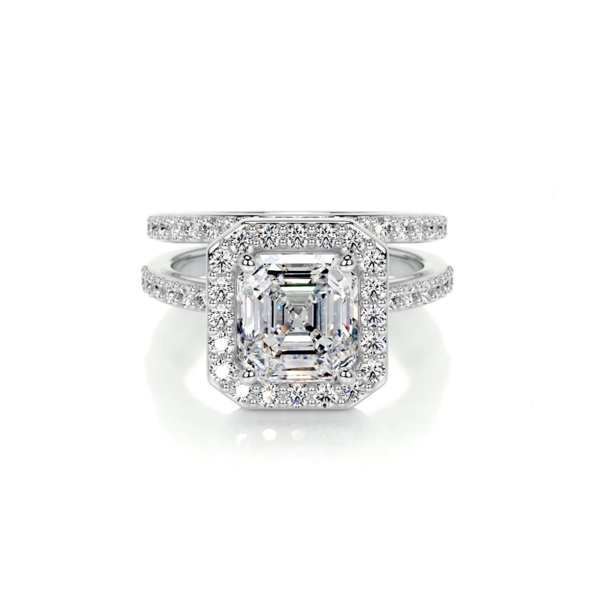 Radiant Garden Halo Solitaire Lab Grown Diamond Ring