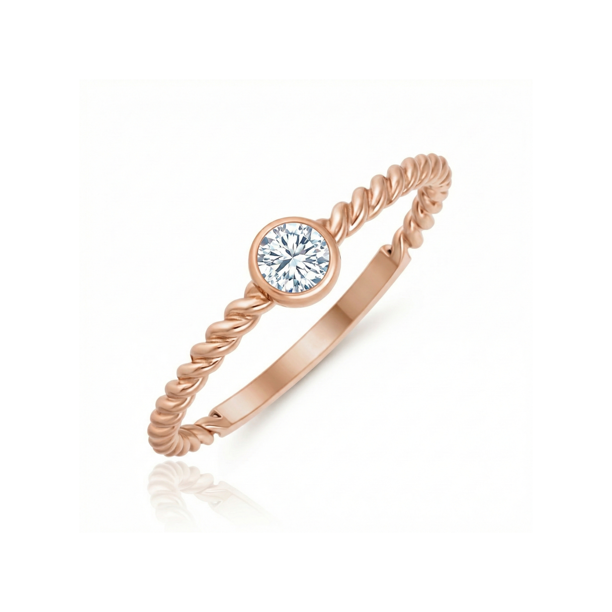 Woven Bezel Lab Grown Diamond Ring